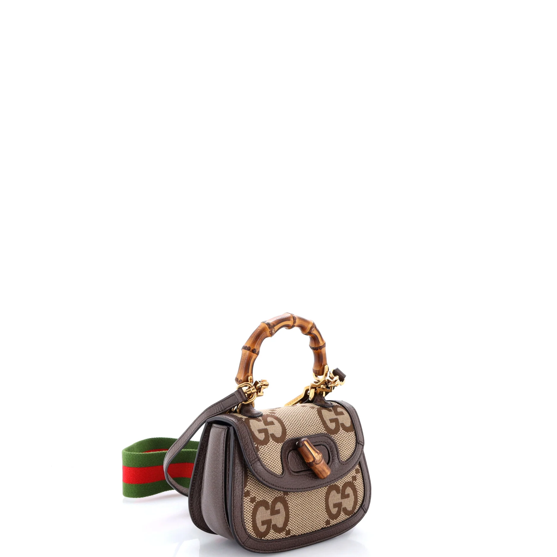 Bamboo 1947 Top Handle Bag Jumbo GG Canvas Mini - Image 2