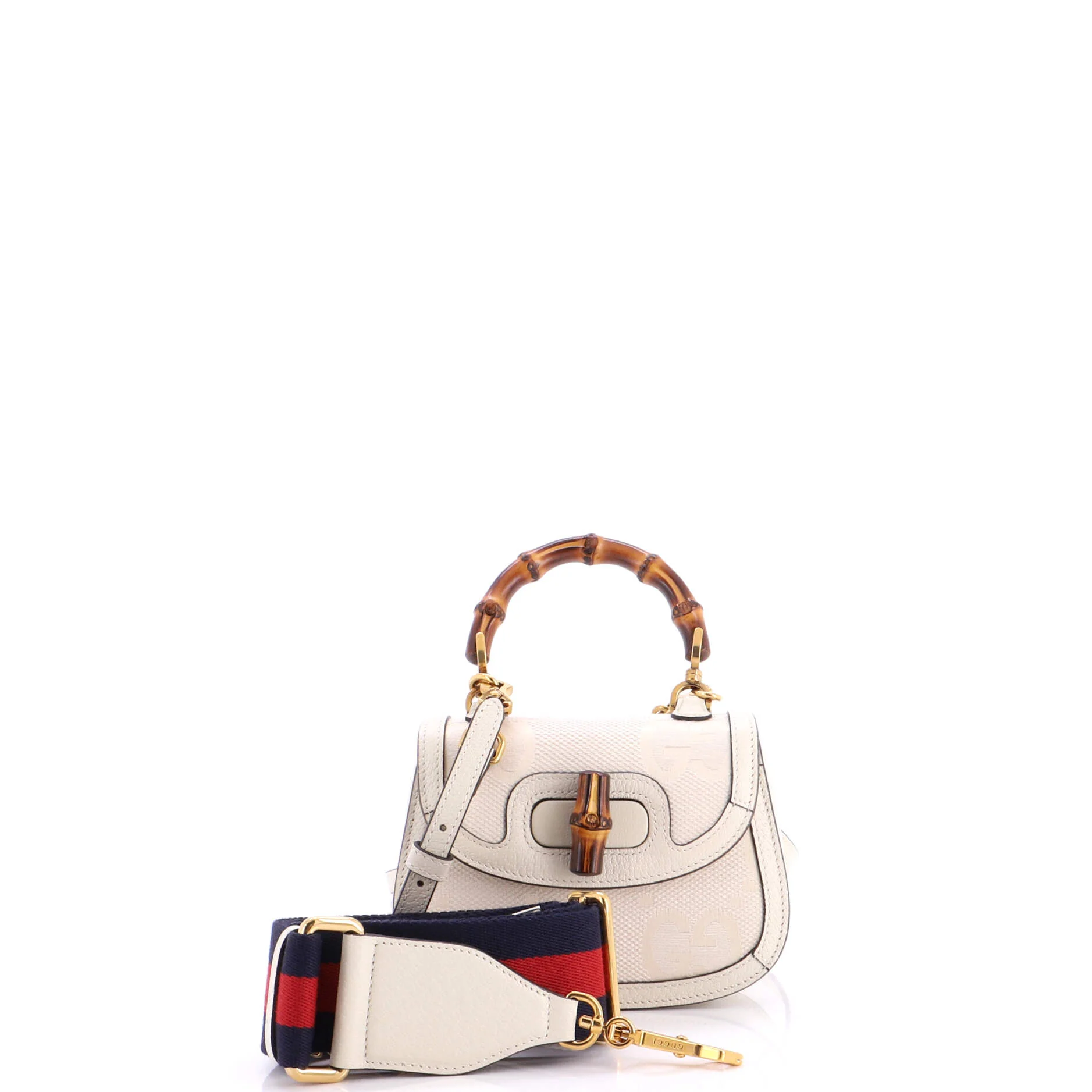 Bamboo 1947 Top Handle Bag Jumbo GG Canvas Mini - Image 2