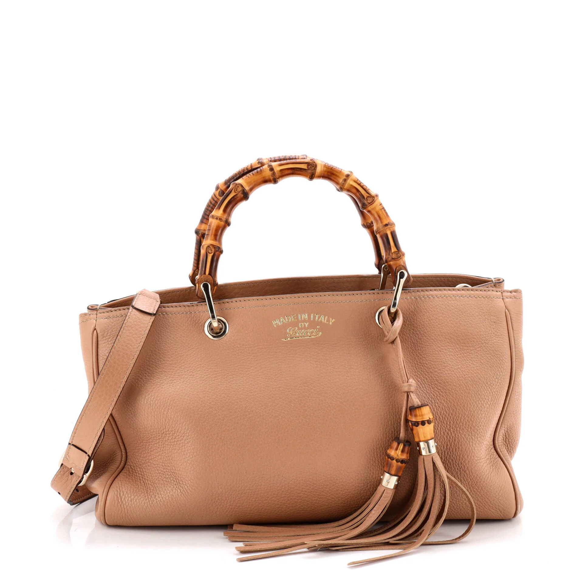 Bamboo Shopper Tote Leather Medium