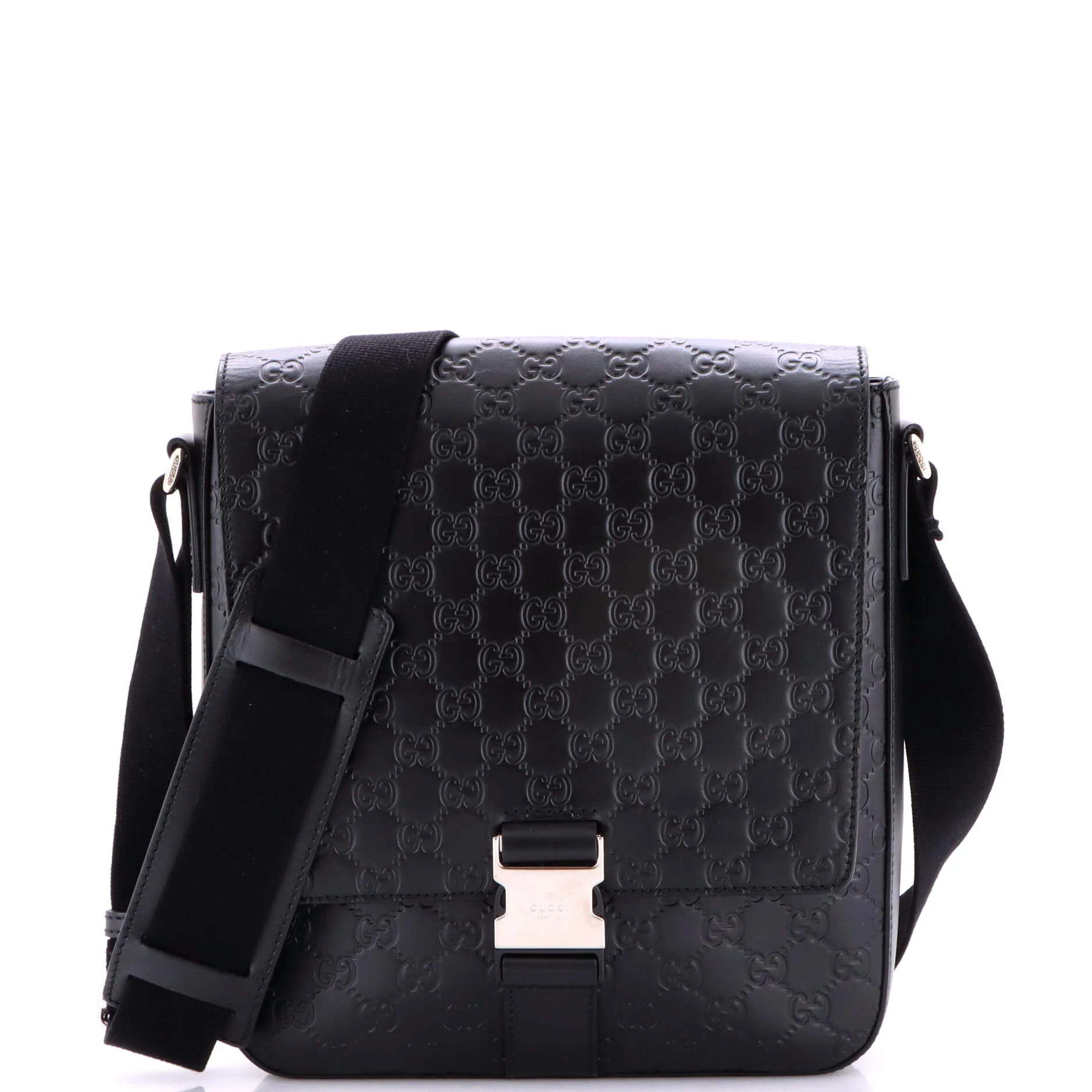 Buckle Flap Messenger Bag Guccissima Leather Small