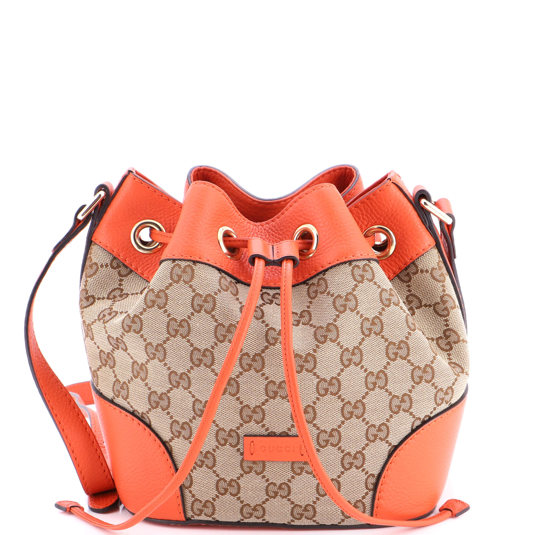 Classic Bucket Bag GG Canvas with Leather Small
