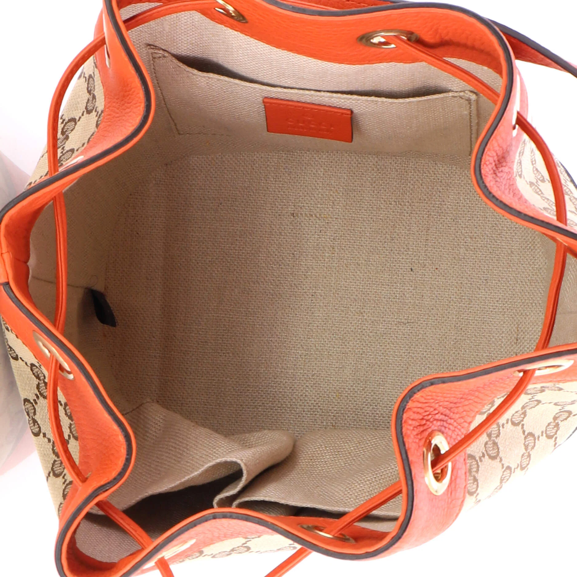 Classic Bucket Bag GG Canvas with Leather Small - Image 5