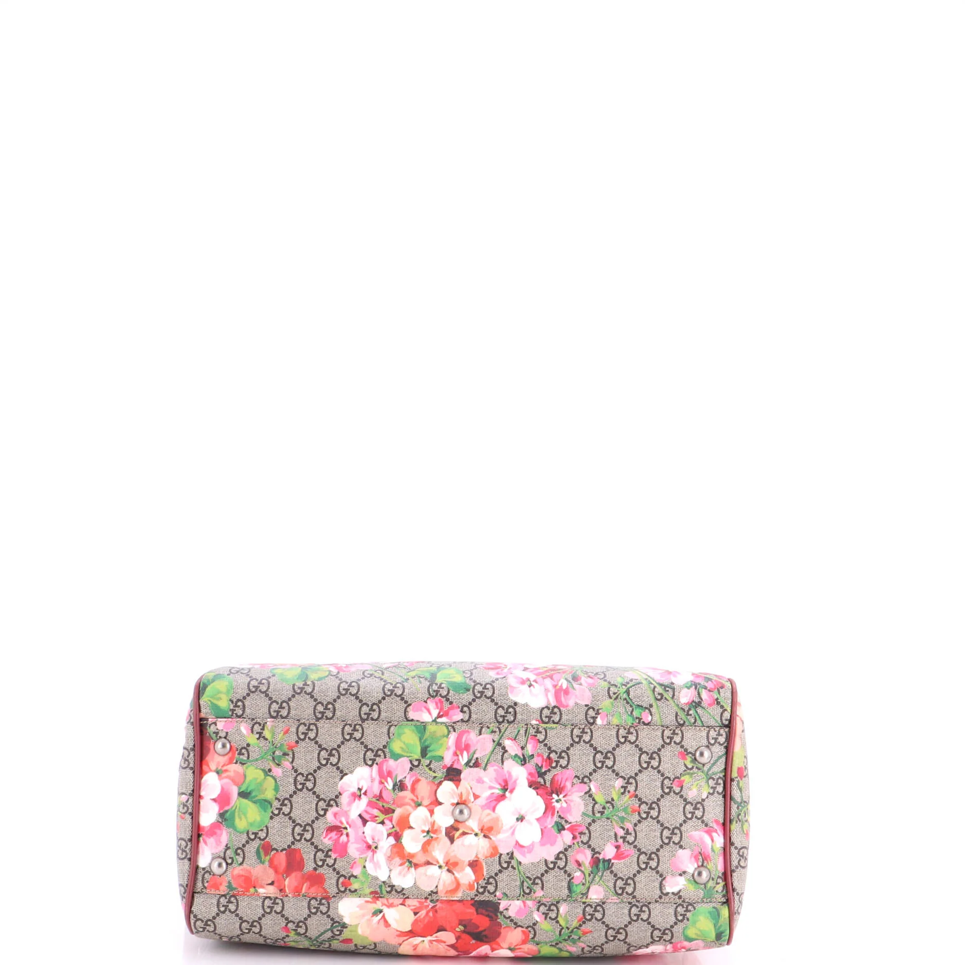 Convertible Boston Bag Blooms Print GG Coated Canvas Medium - Image 4