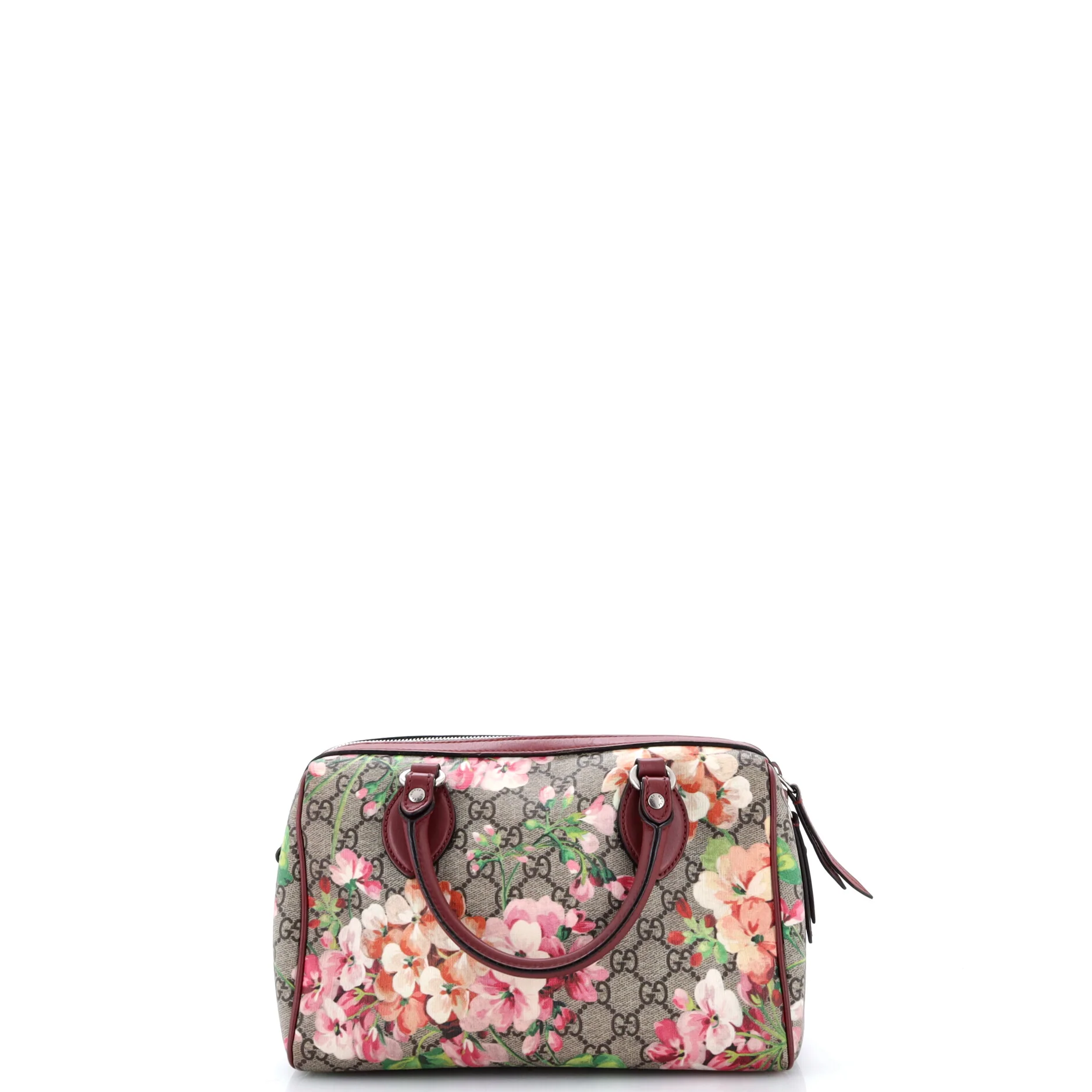 Convertible Boston Bag Blooms Print GG Coated Canvas Small - Image 3