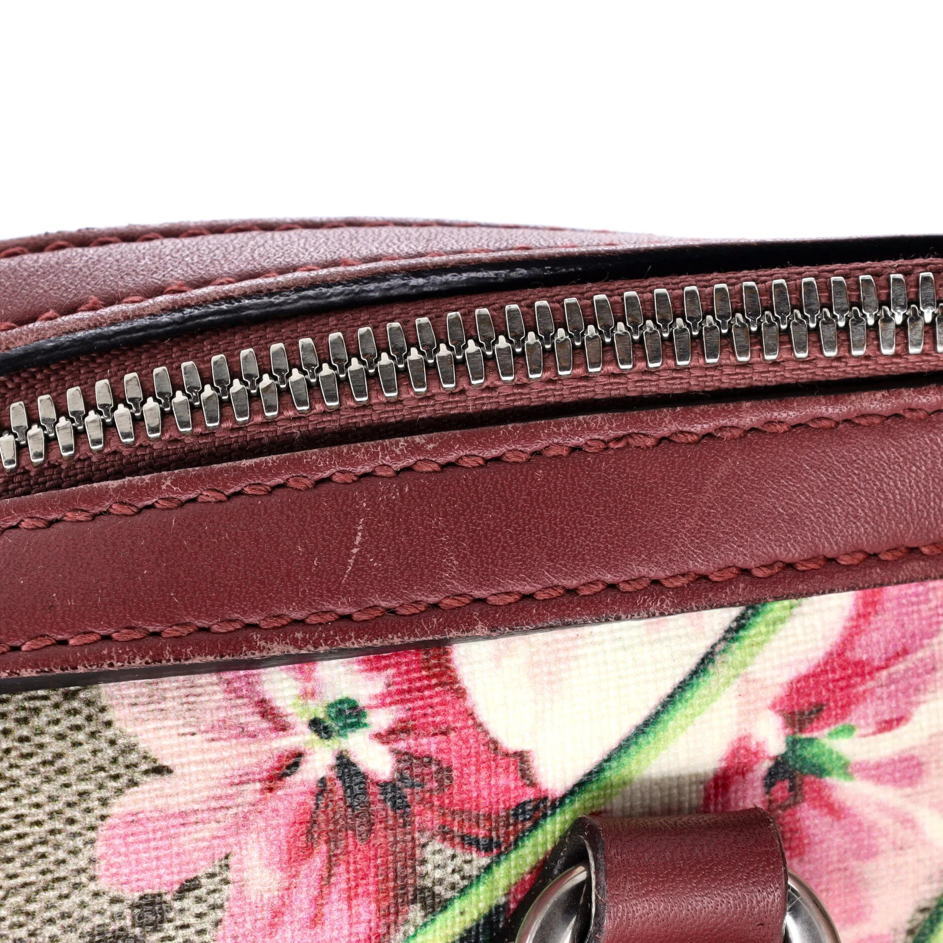 Convertible Boston Bag Blooms Print GG Coated Canvas Small - Image 7