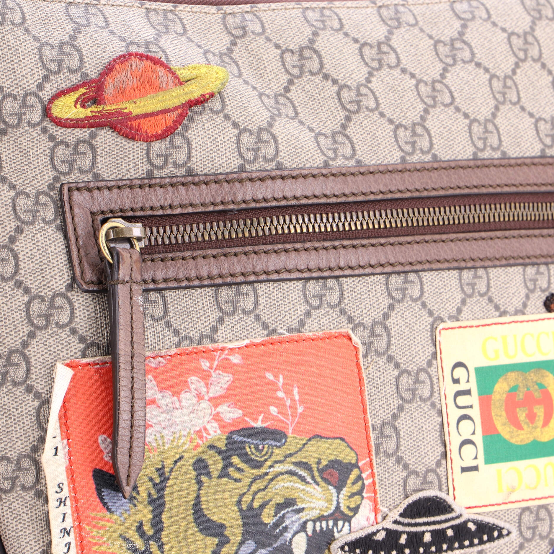 Courrier Zip Messenger GG Coated Canvas with Applique Medium - Image 6