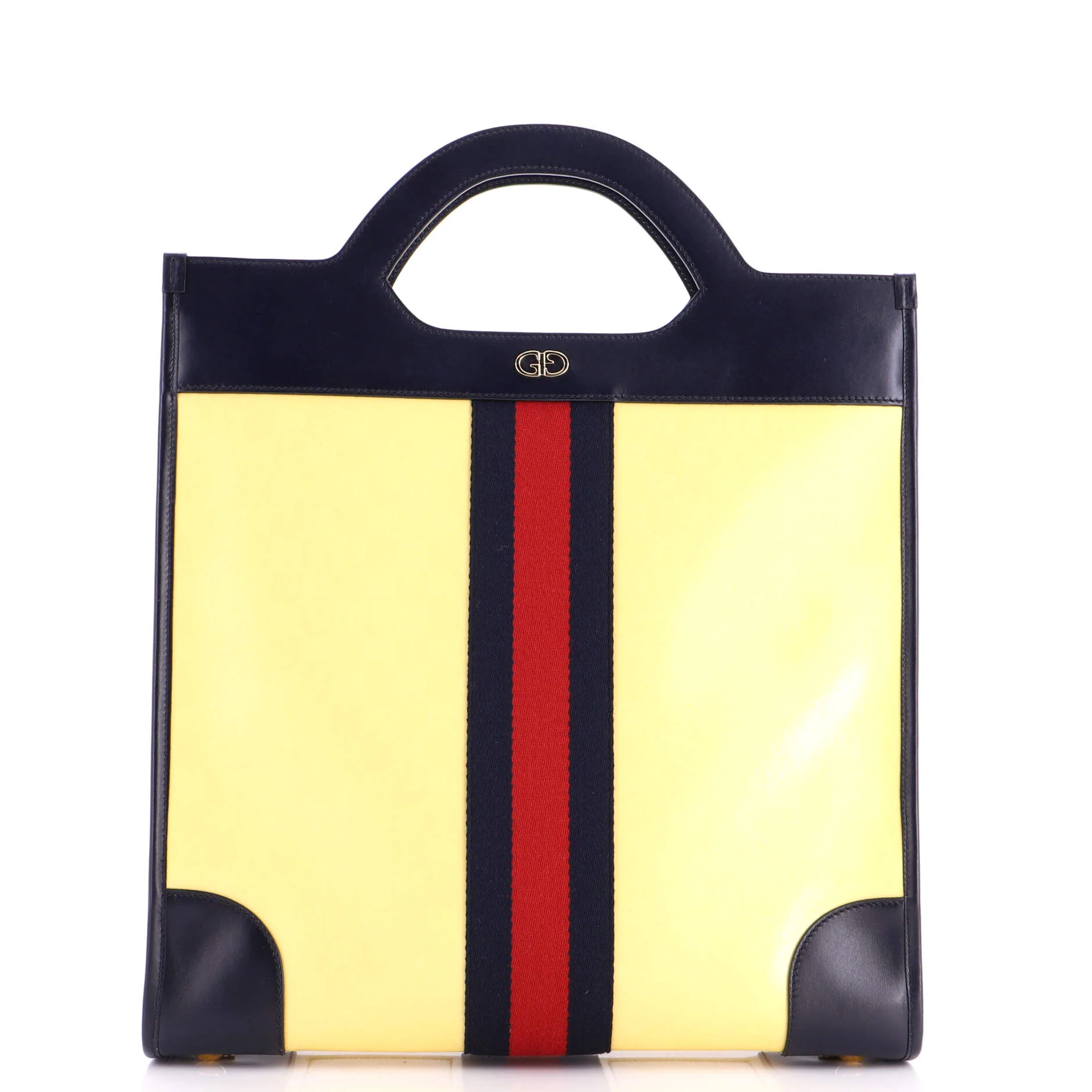 Cut Out Handle Tote GG Coated Canvas and Leather Large