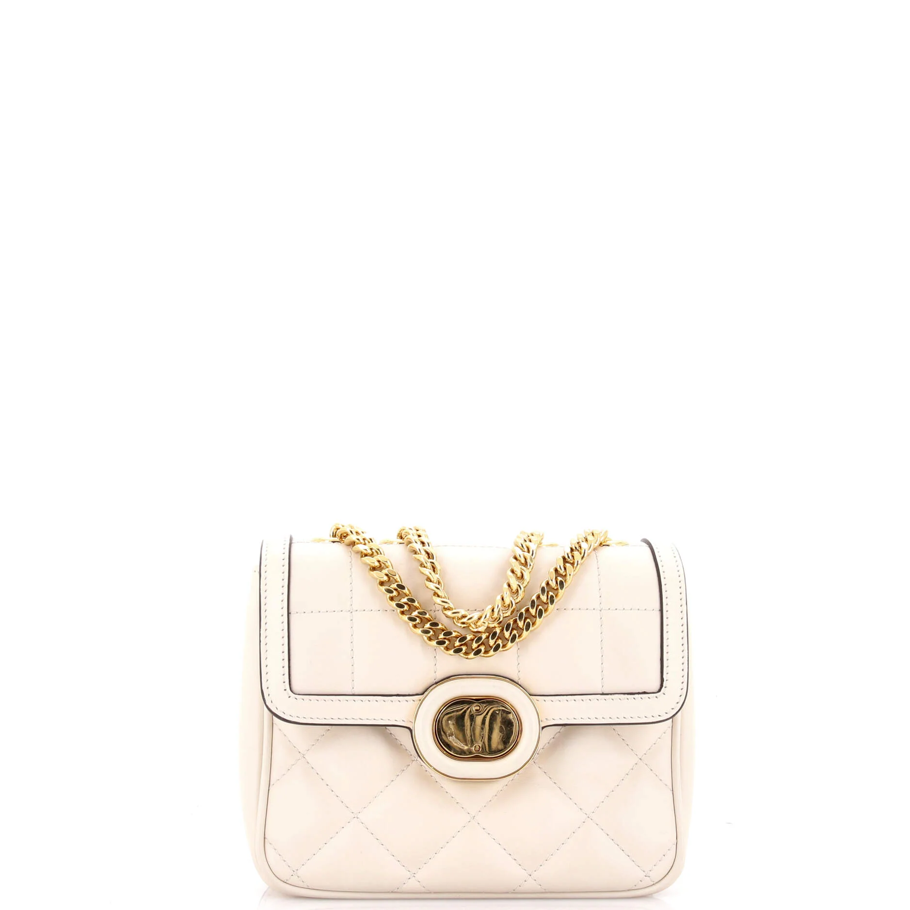Deco Chain Flap Bag Mixed Matelasse Leather Mini