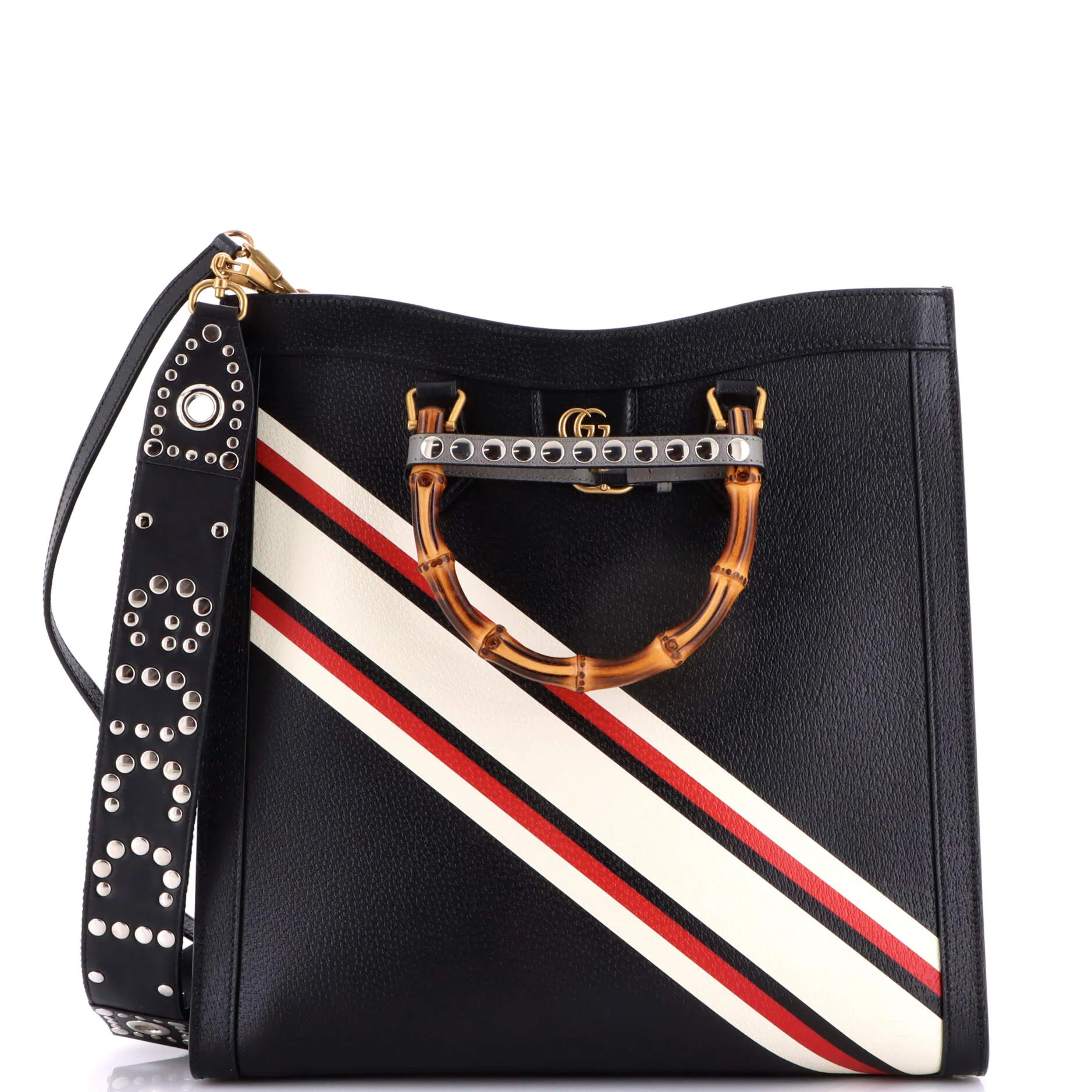 Diana NM Bamboo Handle Tote Printed Leather Large