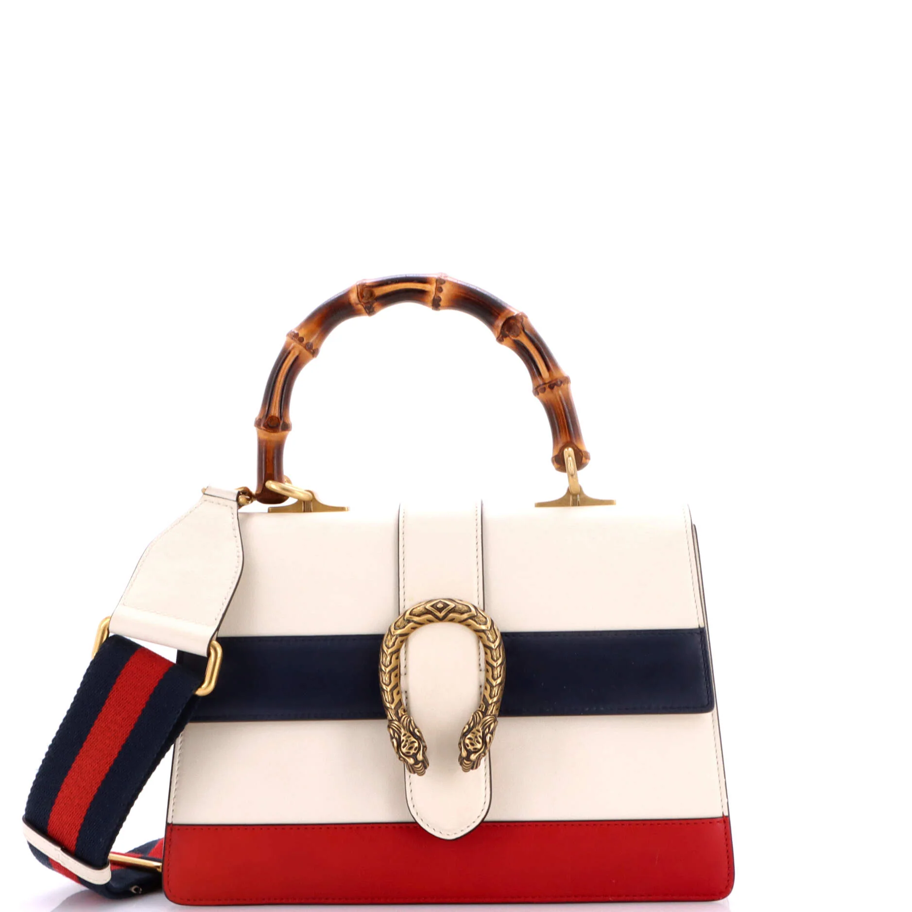 Dionysus Bamboo Top Handle Bag Colorblock Leather Medium
