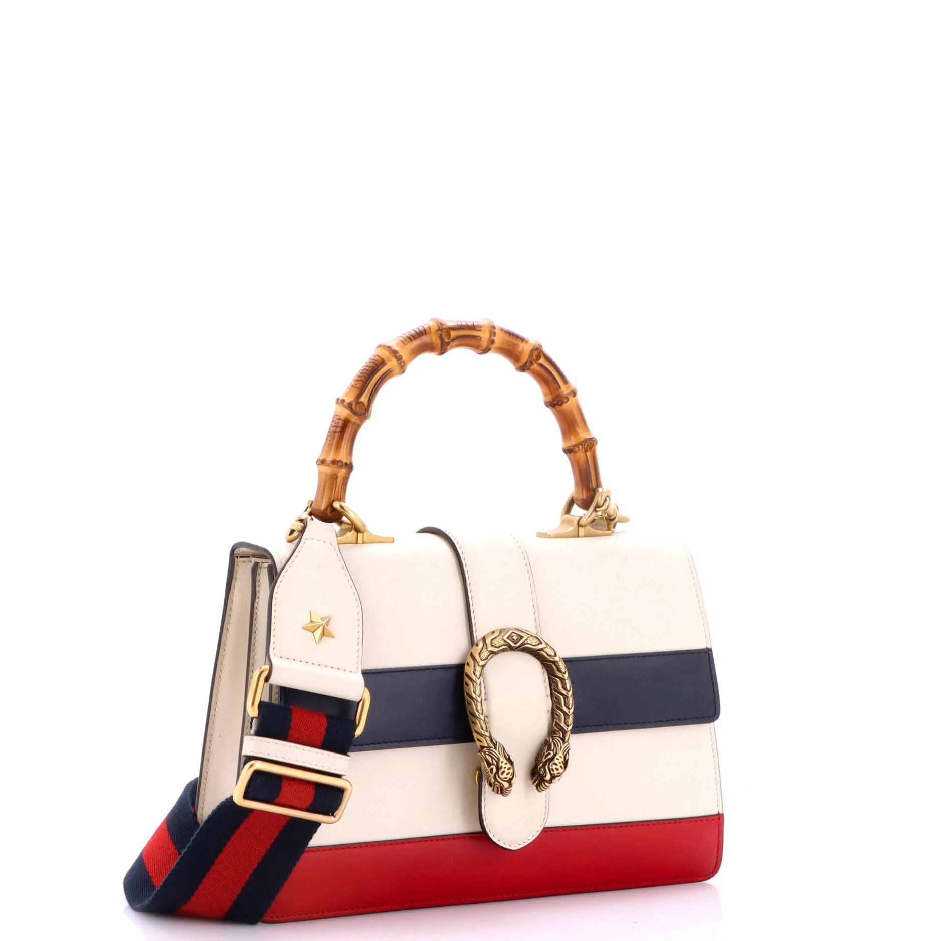 Dionysus Bamboo Top Handle Bag Colorblock Leather Medium - Image 2