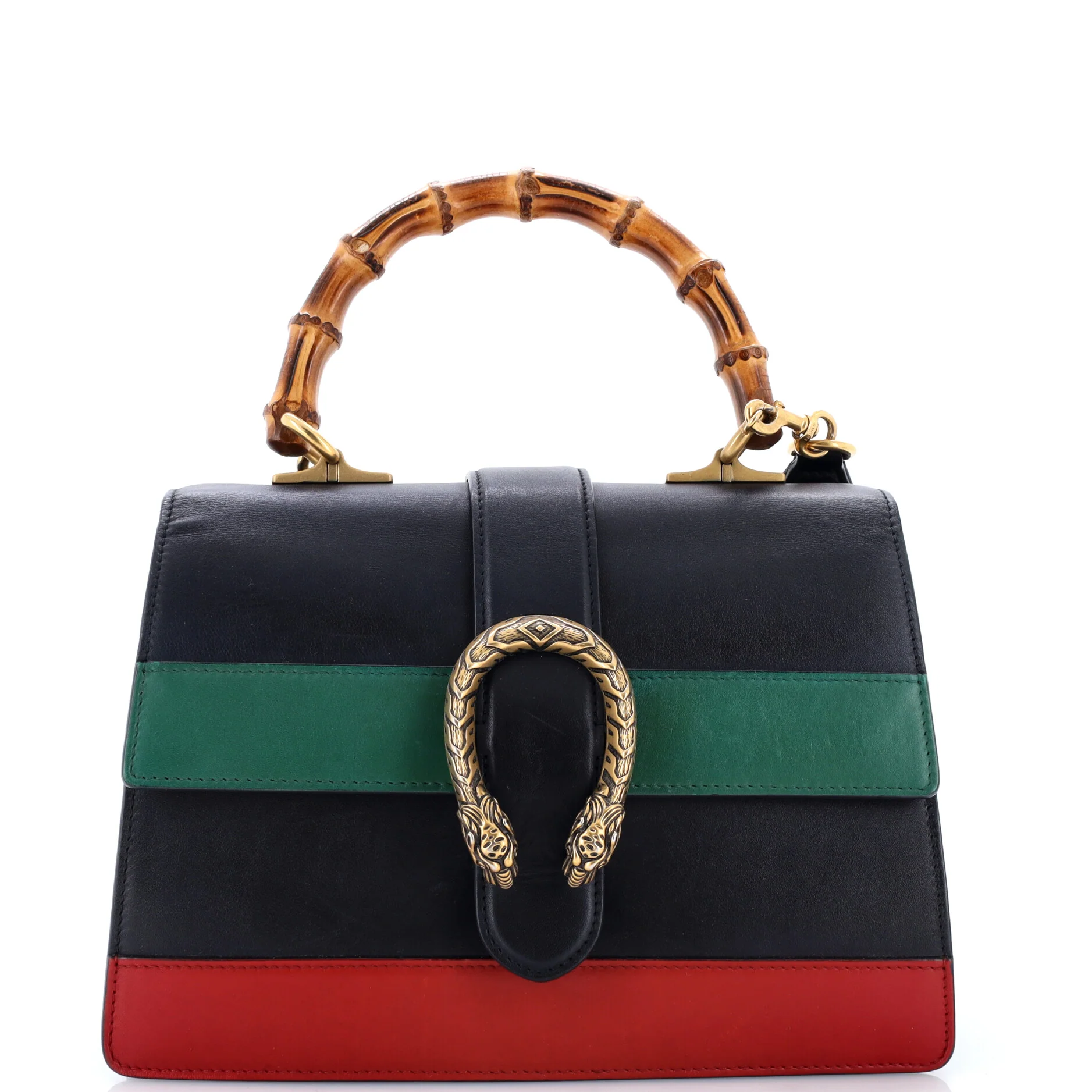 Dionysus Bamboo Top Handle Bag Colorblock Leather Medium