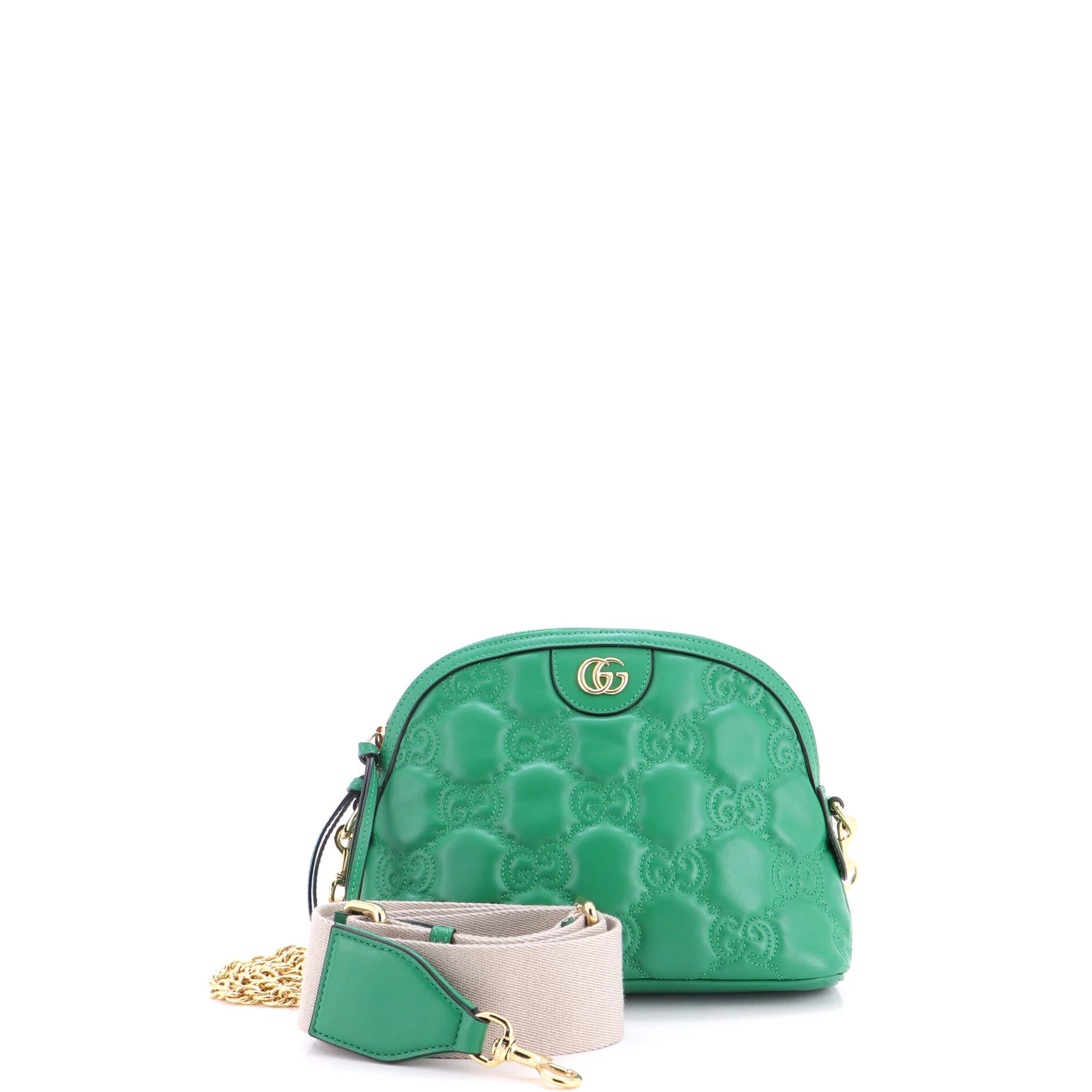Dome Chain Zip Shoulder Bag GG Matelasse Leather Small - Image 2