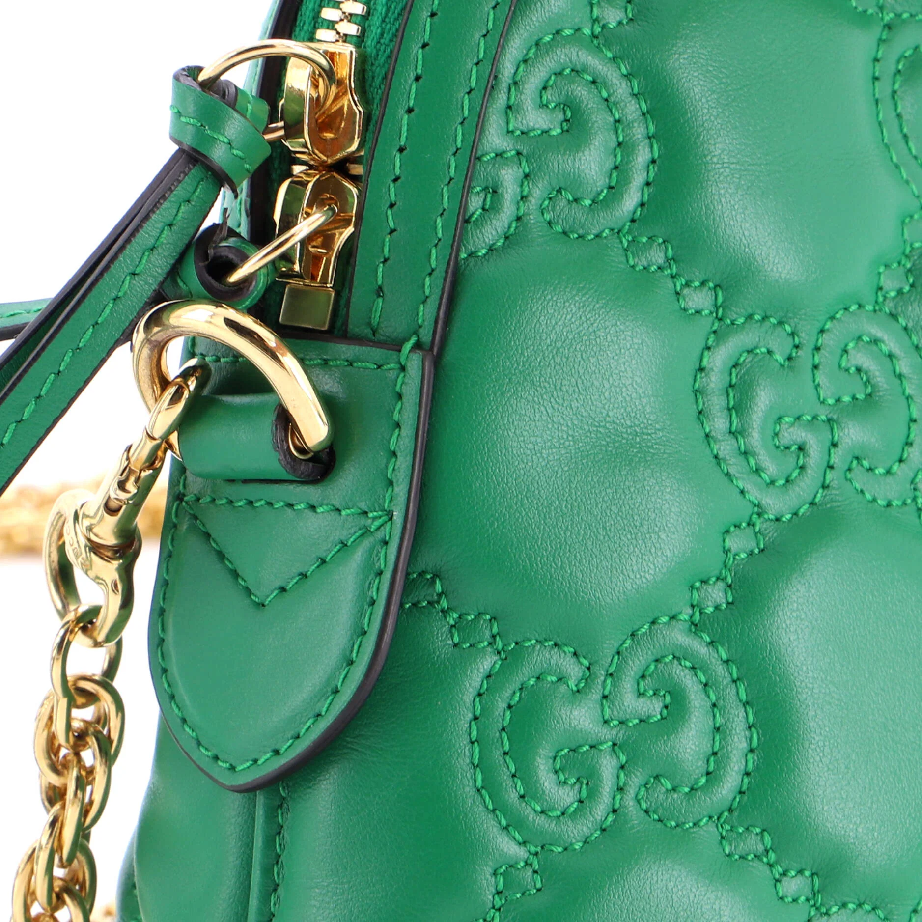 Dome Chain Zip Shoulder Bag GG Matelasse Leather Small - Image 7