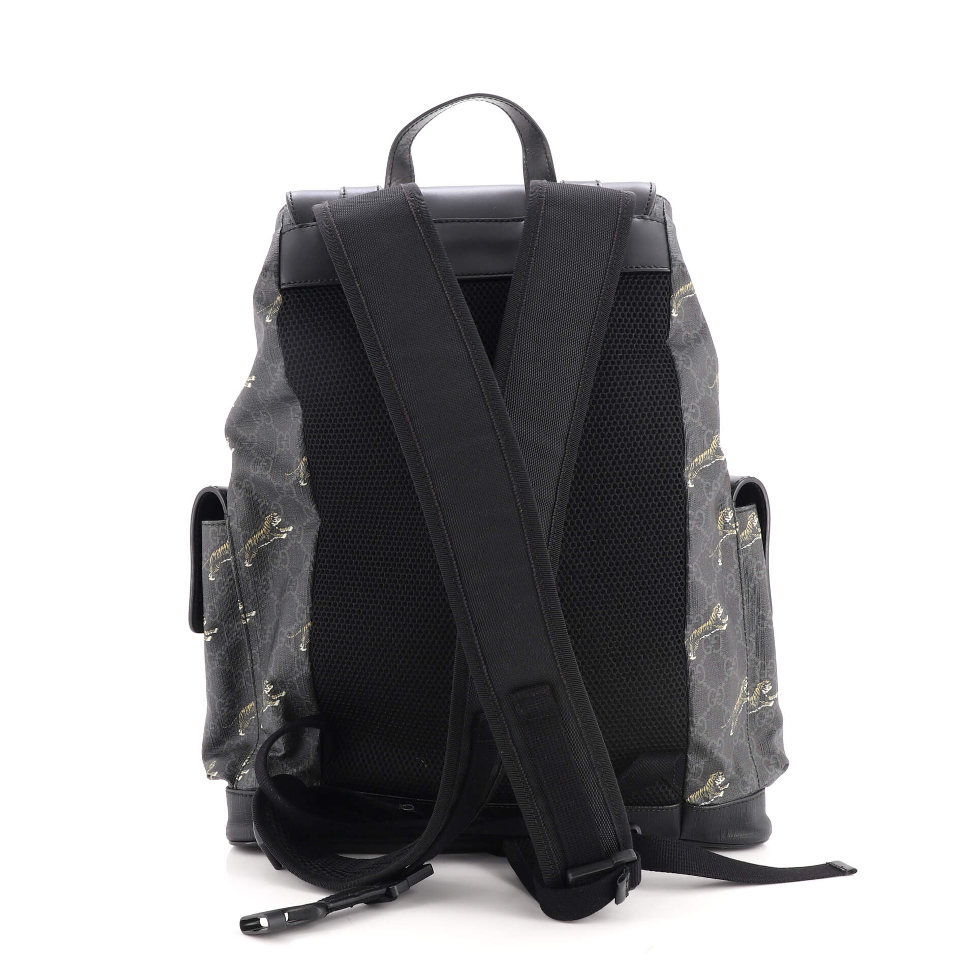 Double Pocket Buckle Backpack Printed GG Coated Canvas Large - Image 3