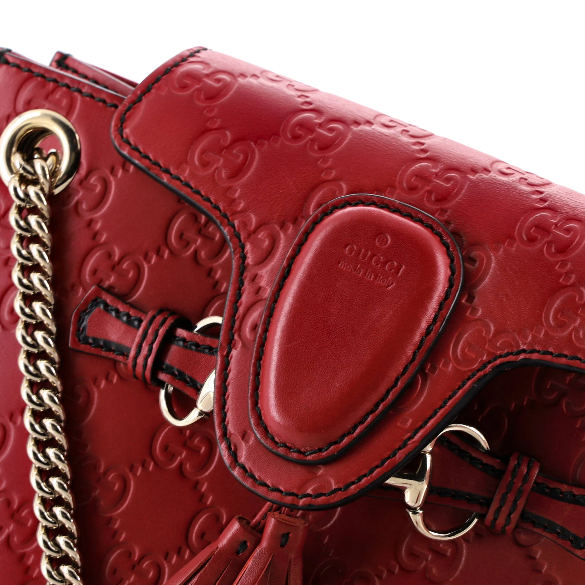 Emily Chain Flap Shoulder Bag Guccissima Leather Small - Image 7