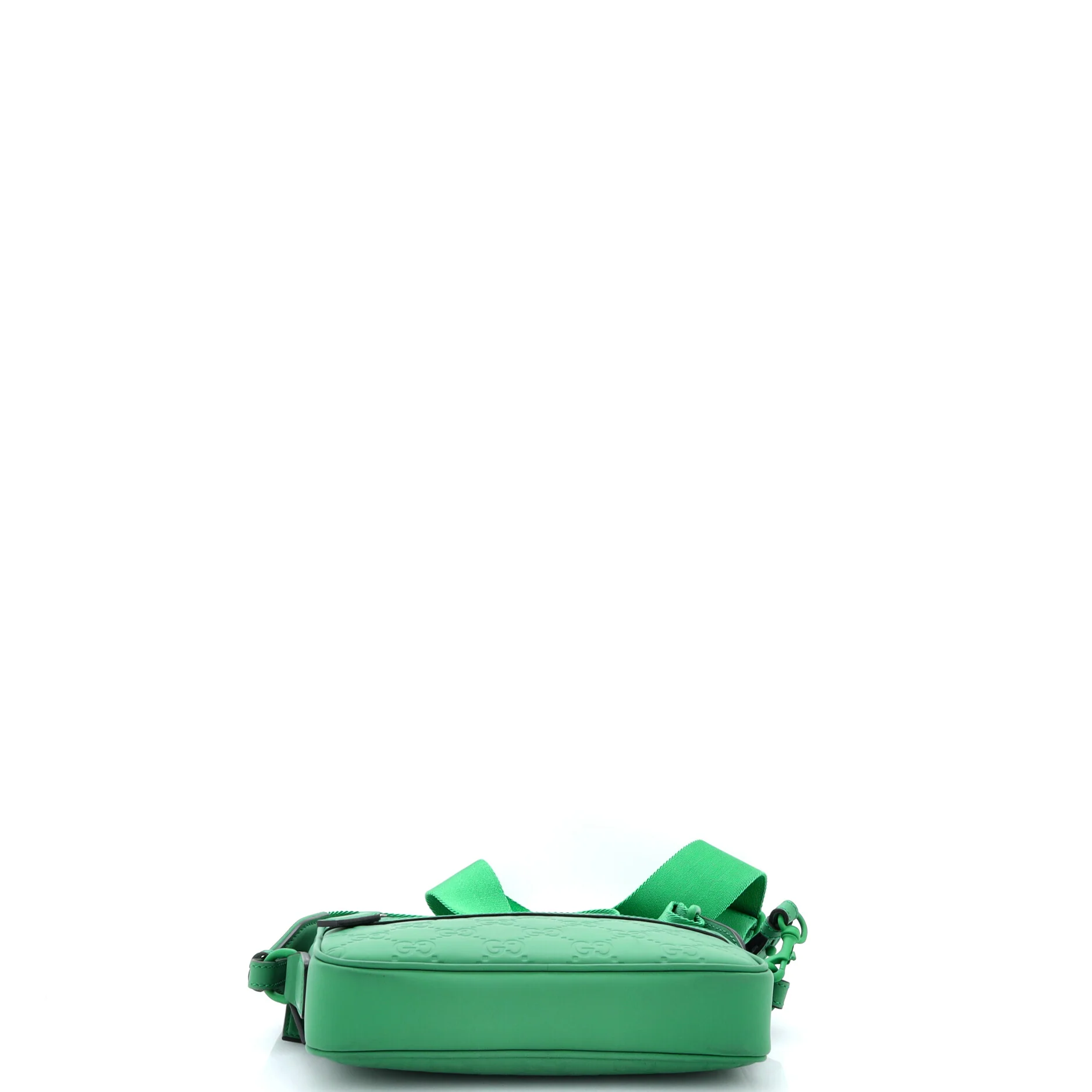 Front Zip Crossbody Bag GG Rubber Effect Leather Small - Image 4