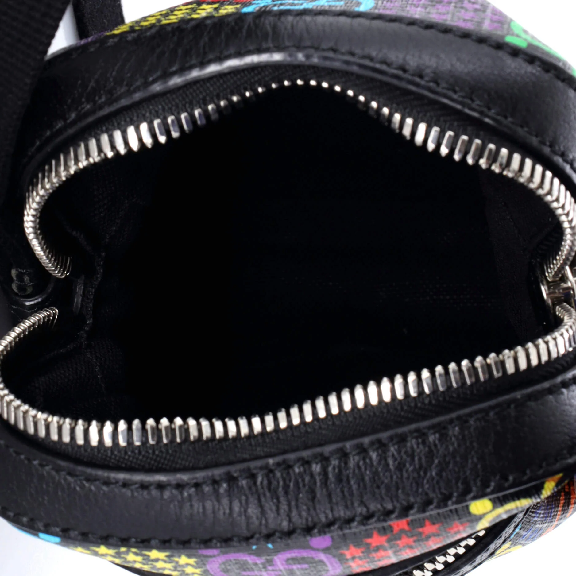 Front Zip Messenger Bag Psychedelic Print GG Coated Canvas Mini - Image 5