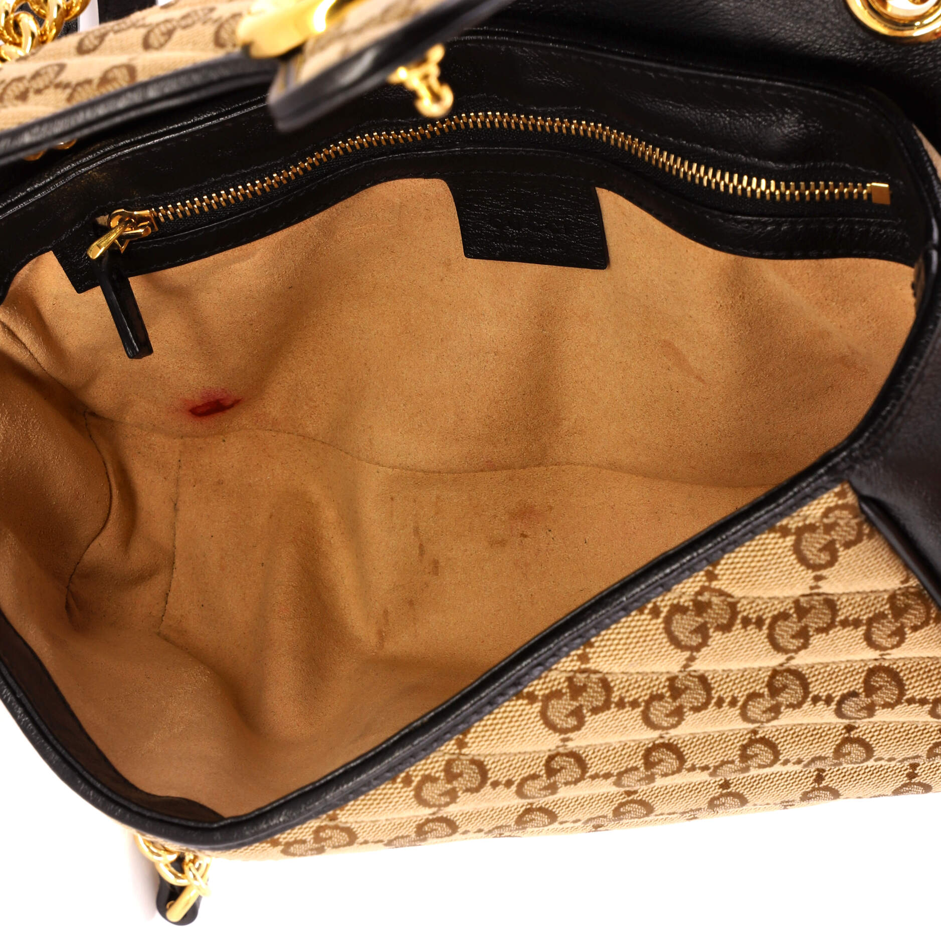 GG Marmont Flap Bag Diagonal Quilted GG Canvas with Leather Small - Image 5