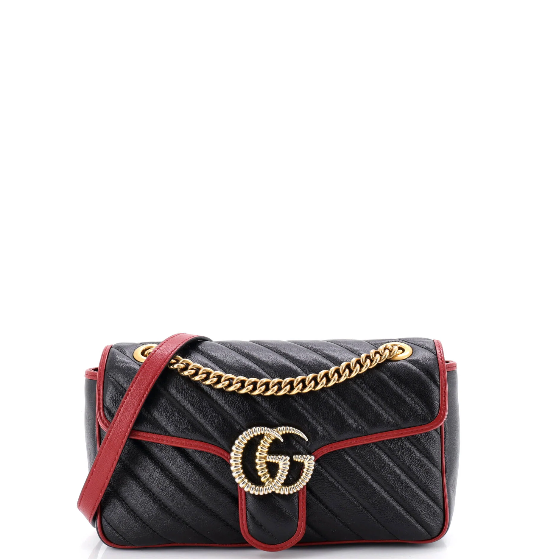 GG Marmont Flap Bag Diagonal Quilted Leather Small