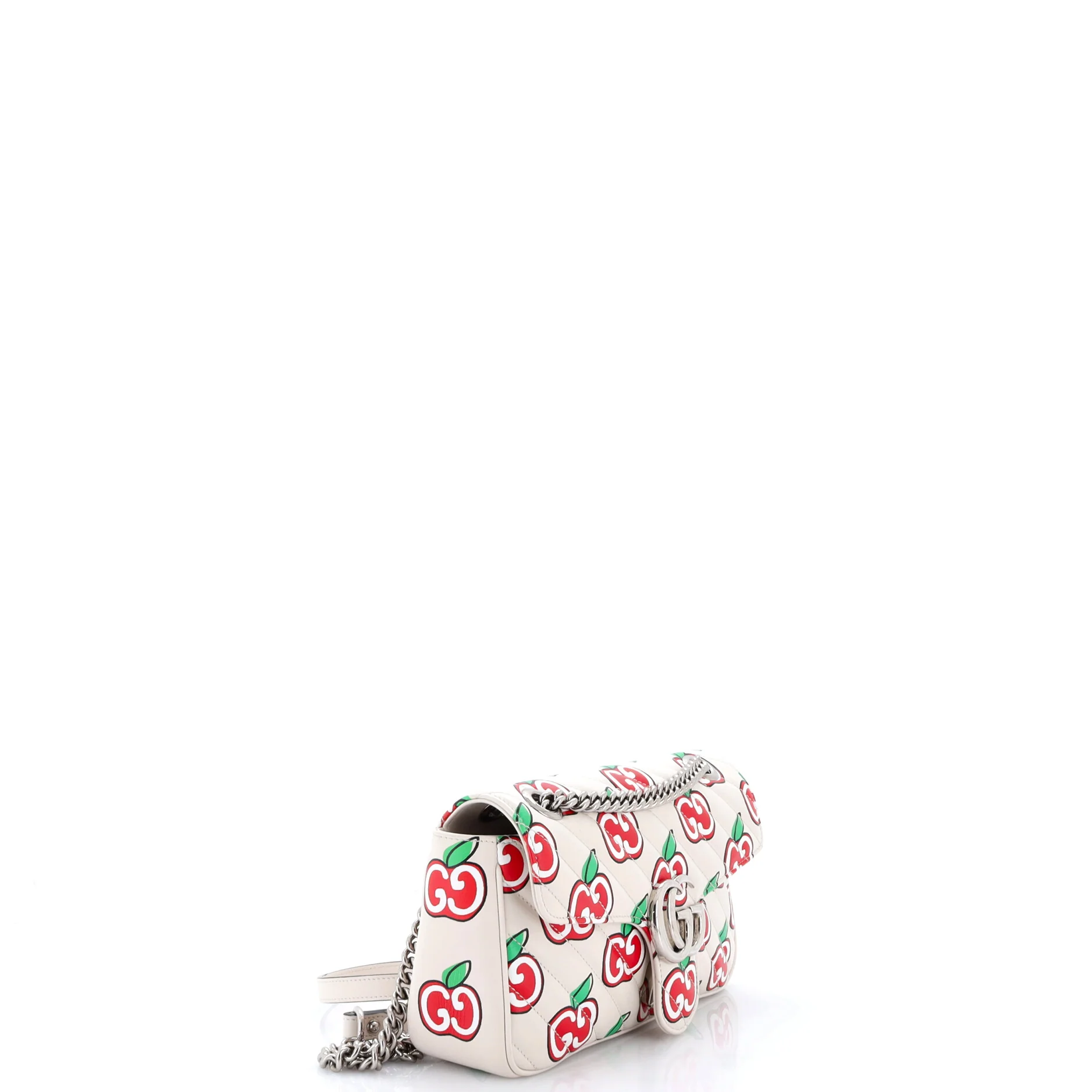 GG Marmont Flap Bag Printed Diagonal Quilted Leather Small - Image 2