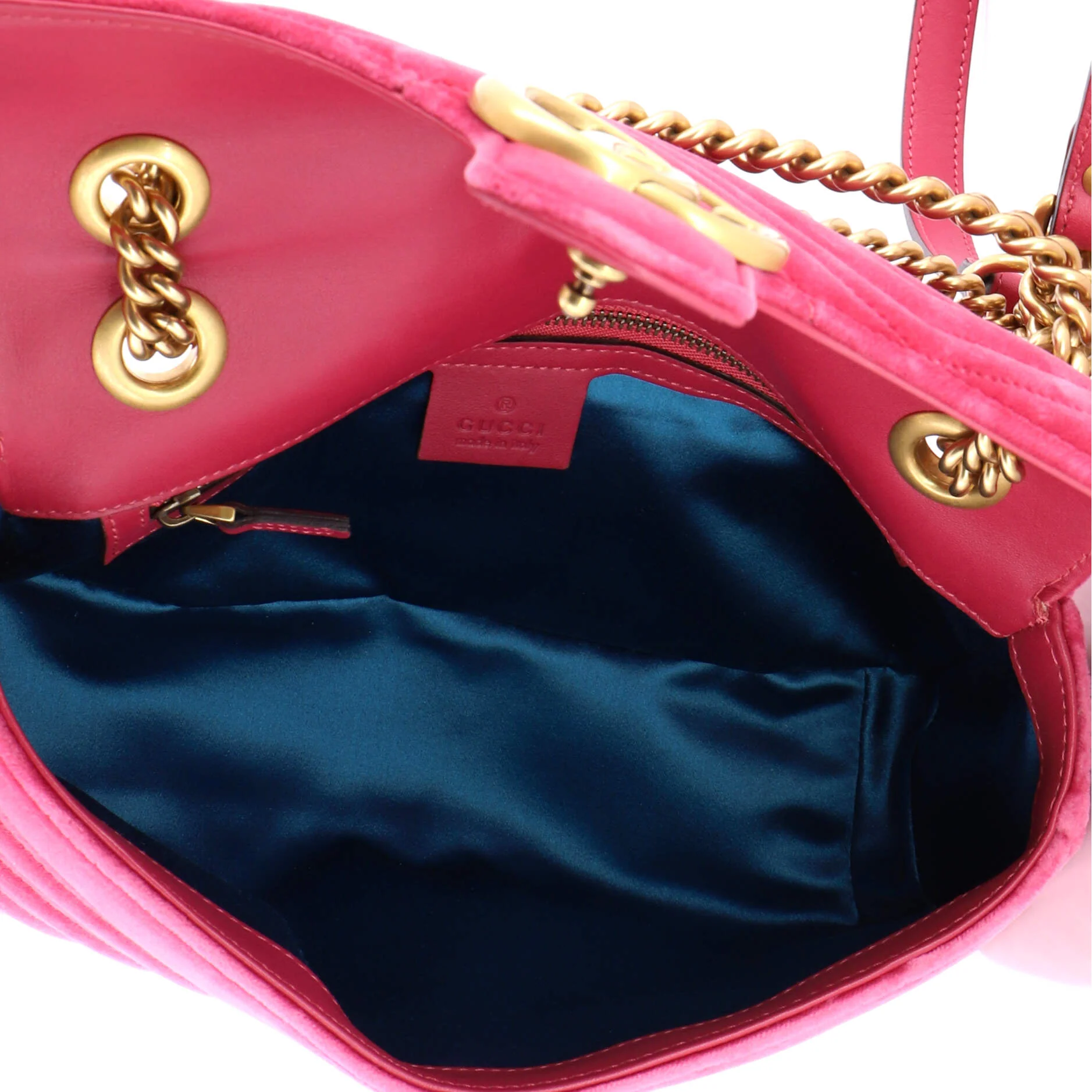 GG Marmont Flap Bag Matelasse Velvet Small - Image 5