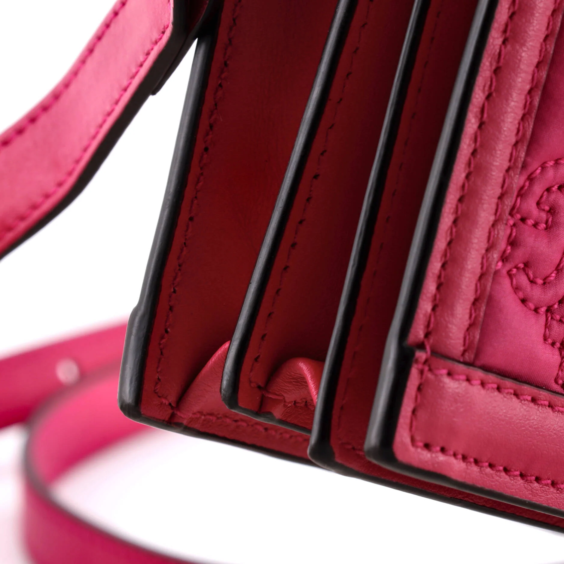 GG Marmont Flap Messenger Bag GG Matelasse Nylon with Leather Mini - Image 6