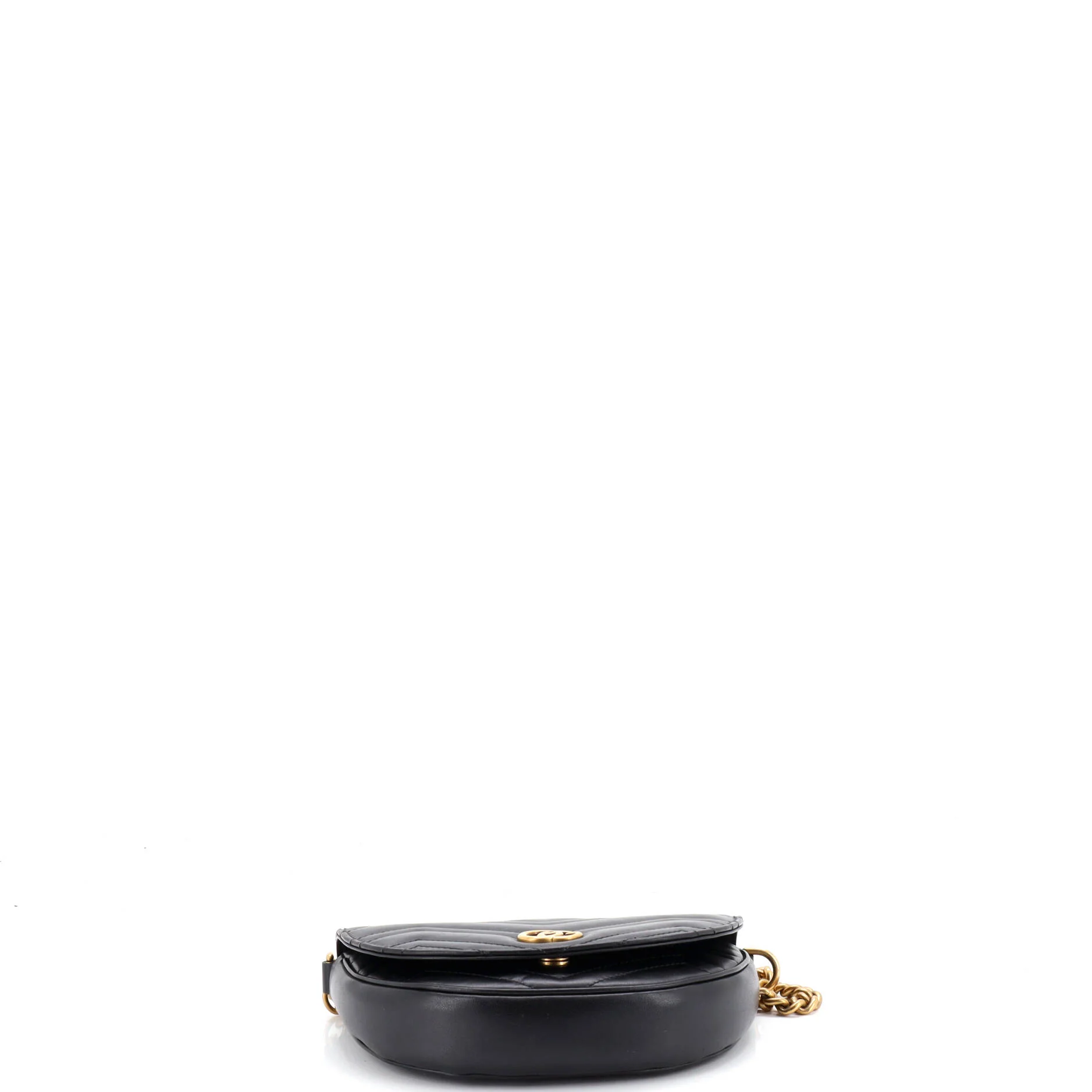 GG Marmont Half Moon Flap Crossbody Bag Matelasse Leather Mini - Image 4