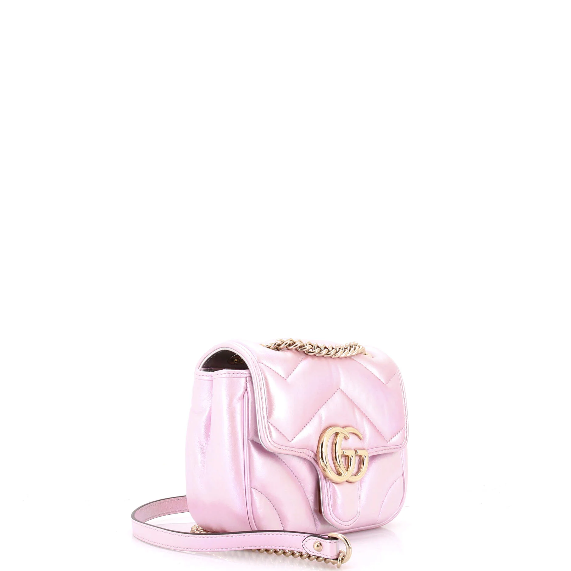 GG Marmont Square Flap Bag Chevron Iridescent Leather Mini - Image 2