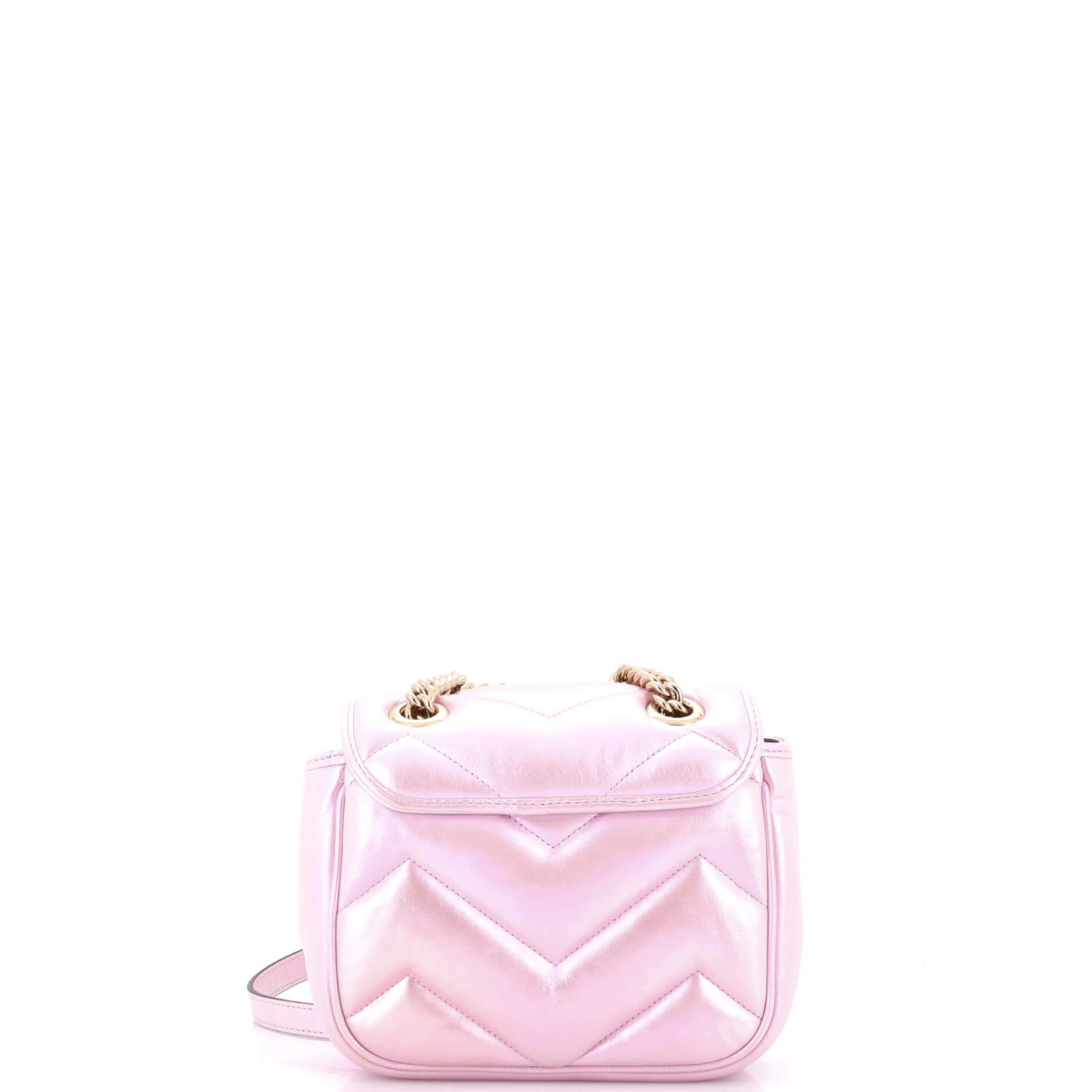 GG Marmont Square Flap Bag Chevron Iridescent Leather Mini - Image 3