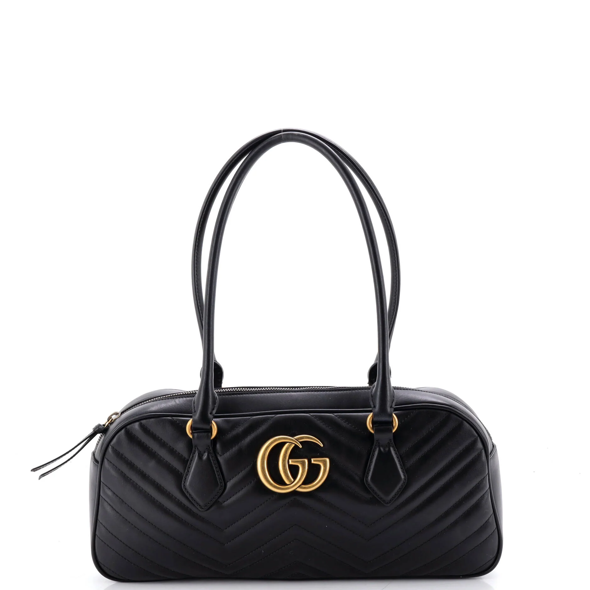 GG Marmont Top Handle Bowler Bag Matelasse Leather Medium