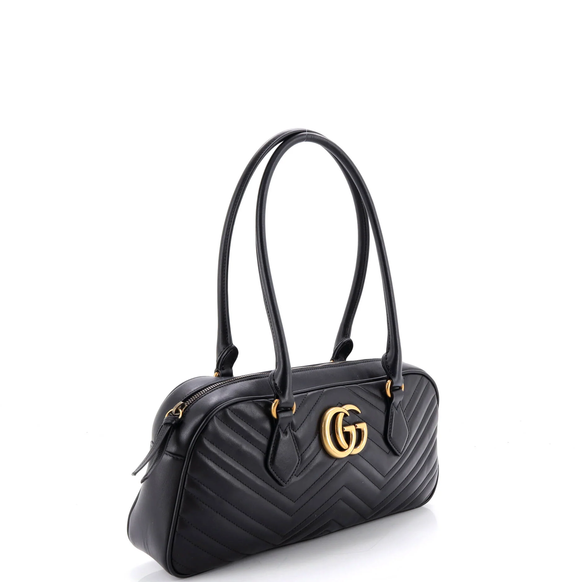 GG Marmont Top Handle Bowler Bag Matelasse Leather Medium - Image 2