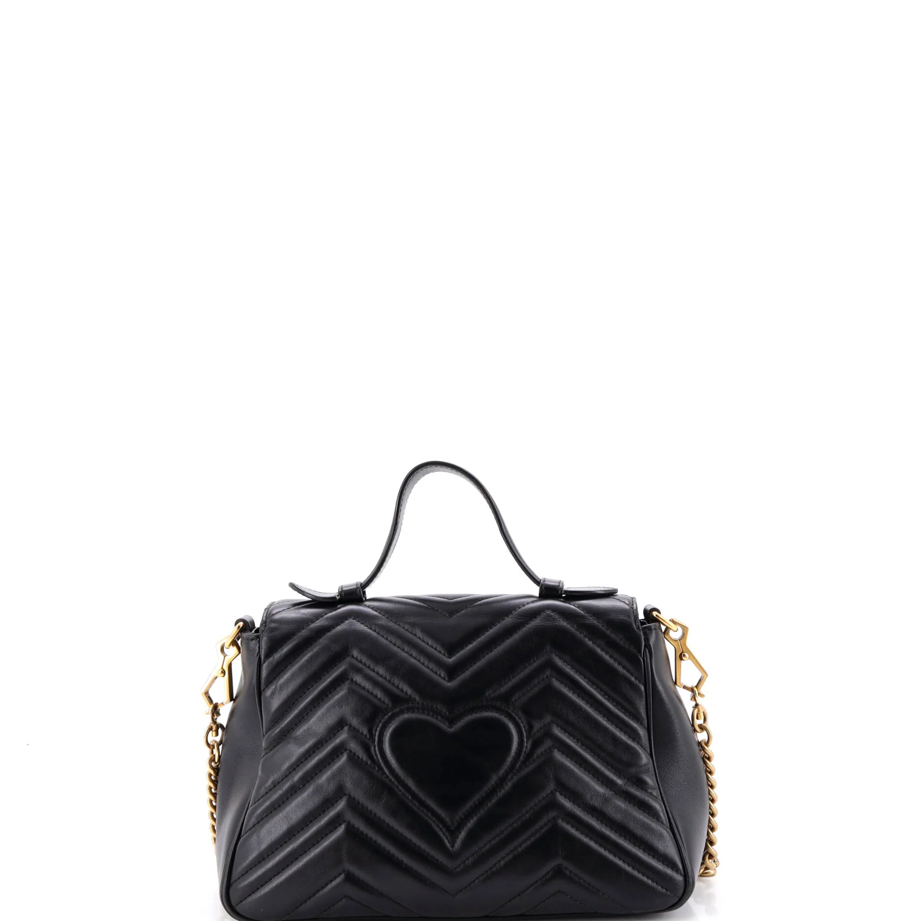 GG Marmont Top Handle Flap Bag Matelasse Leather Small - Image 3