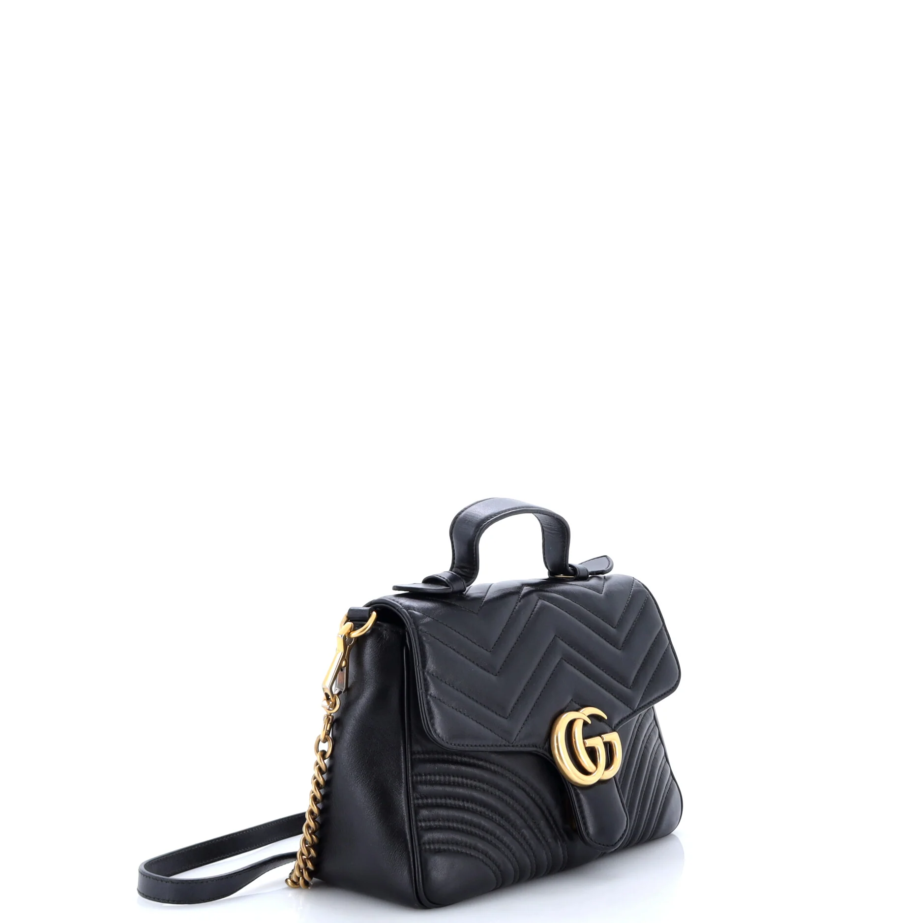 GG Marmont Top Handle Flap Bag Matelasse Leather Small - Image 2