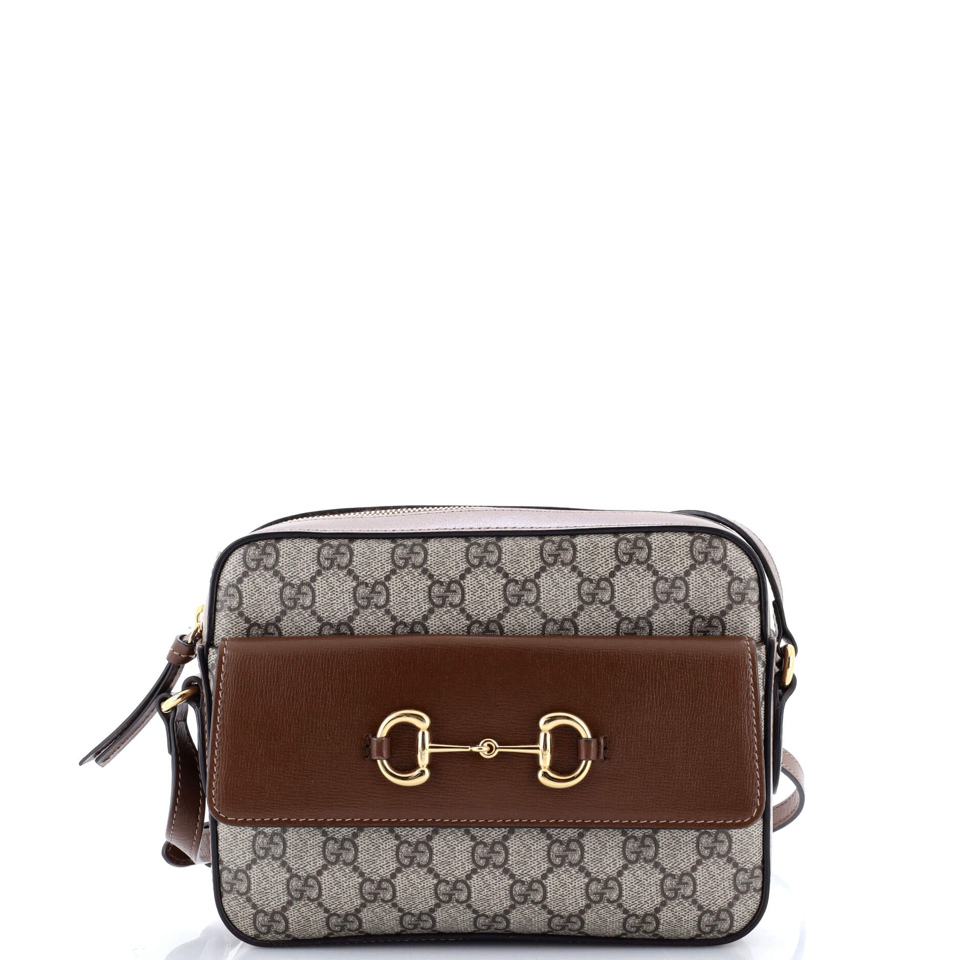 Horsebit 1955 Flap Pocket Camera Bag GG Coated Canvas and Leather Small