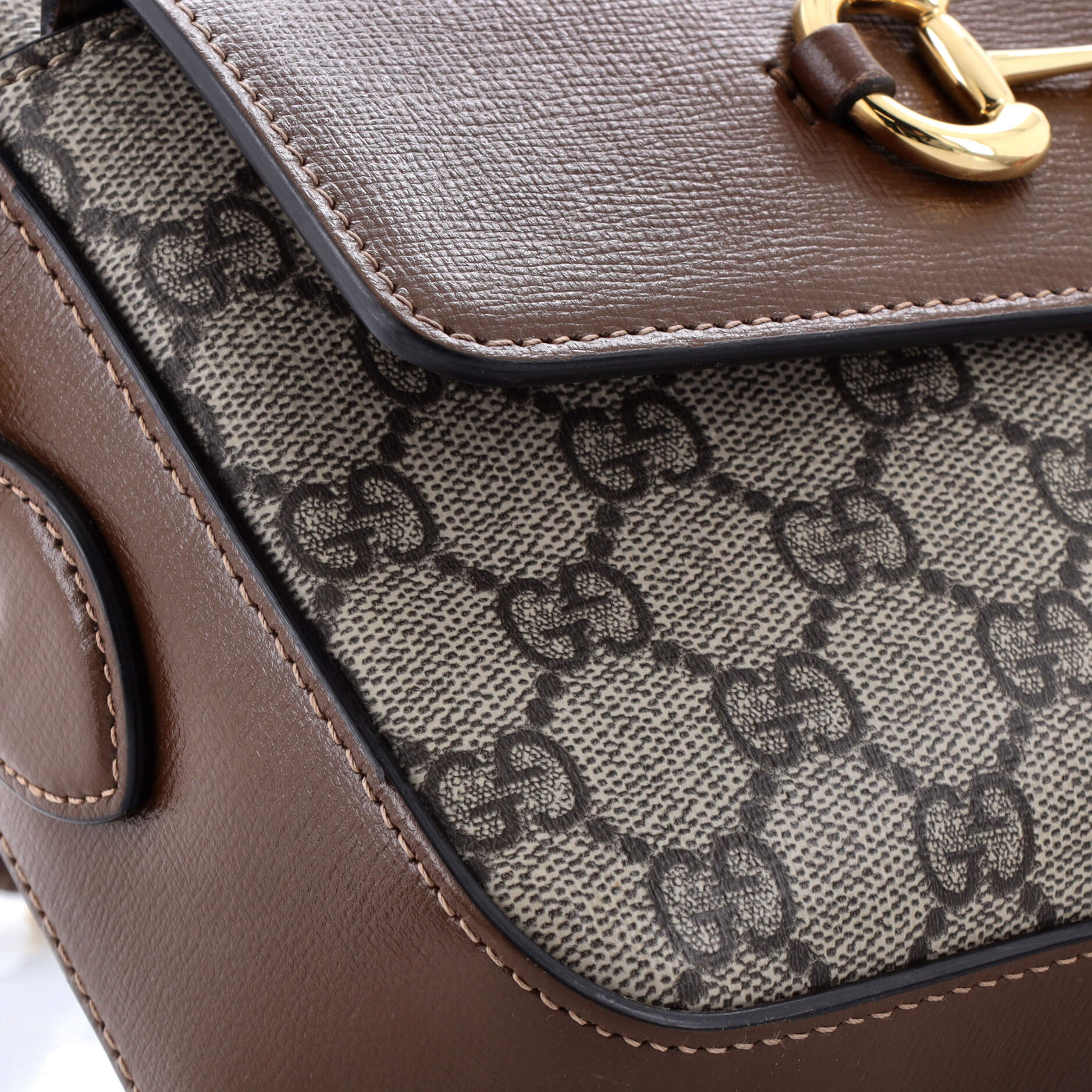 Horsebit 1955 Flap Pocket Camera Bag GG Coated Canvas and Leather Small - Image 6