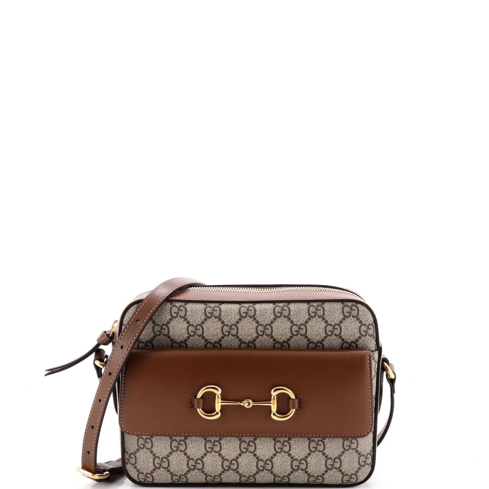 Horsebit 1955 Flap Pocket Camera Bag GG Coated Canvas and Leather Small