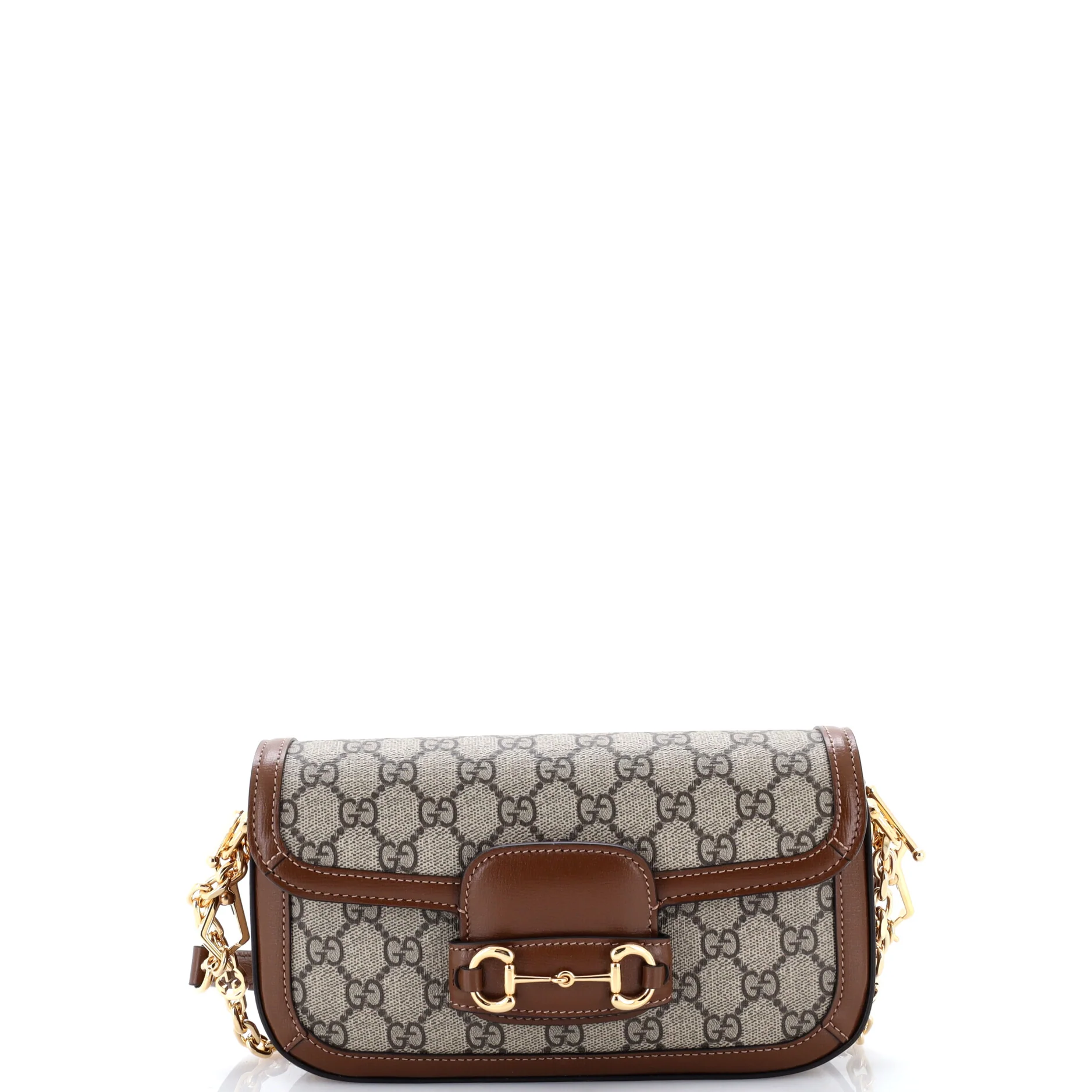 Horsebit 1955 Shoulder Bag GG Coated Canvas with Leather East West