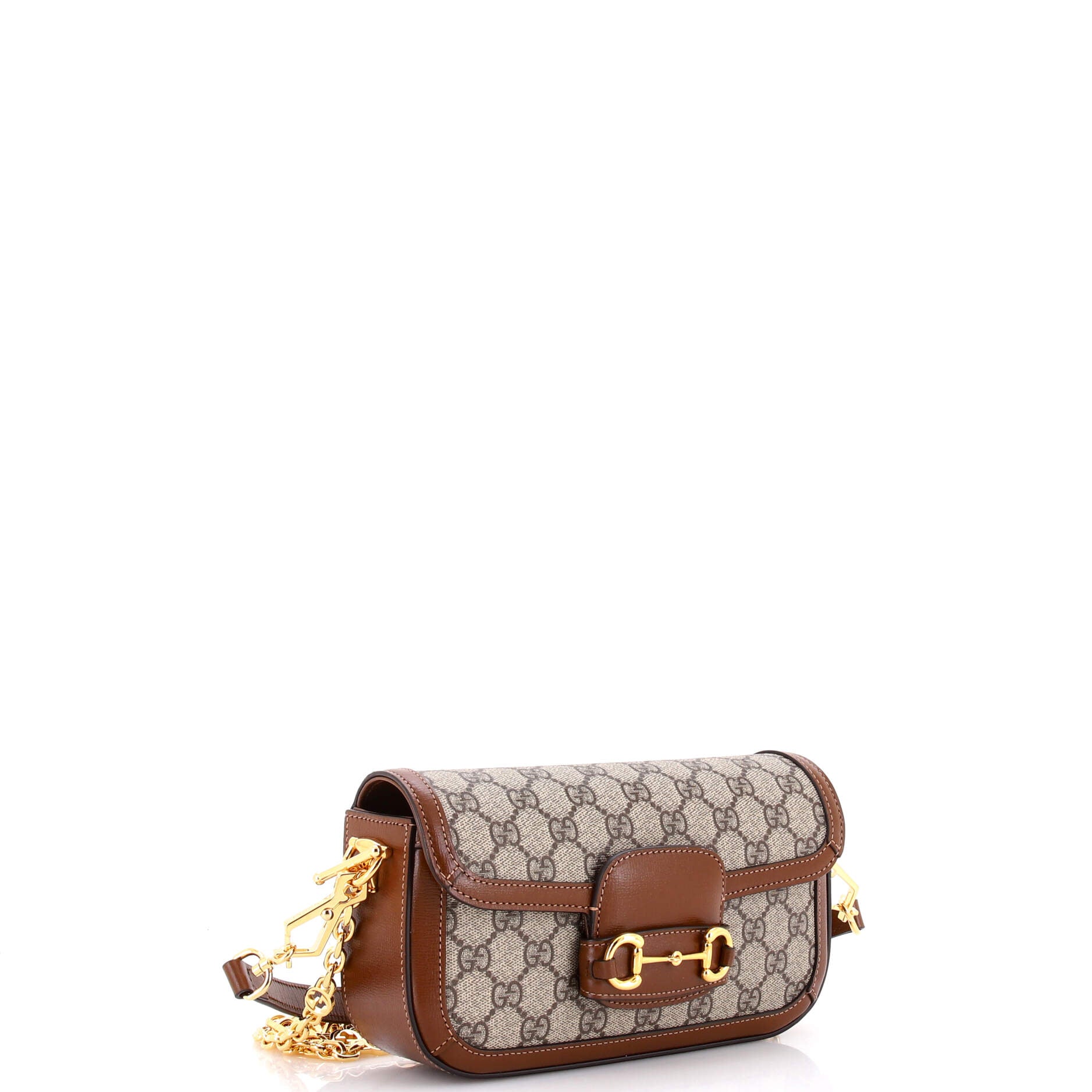 Horsebit 1955 Shoulder Bag GG Coated Canvas with Leather East West - Image 2