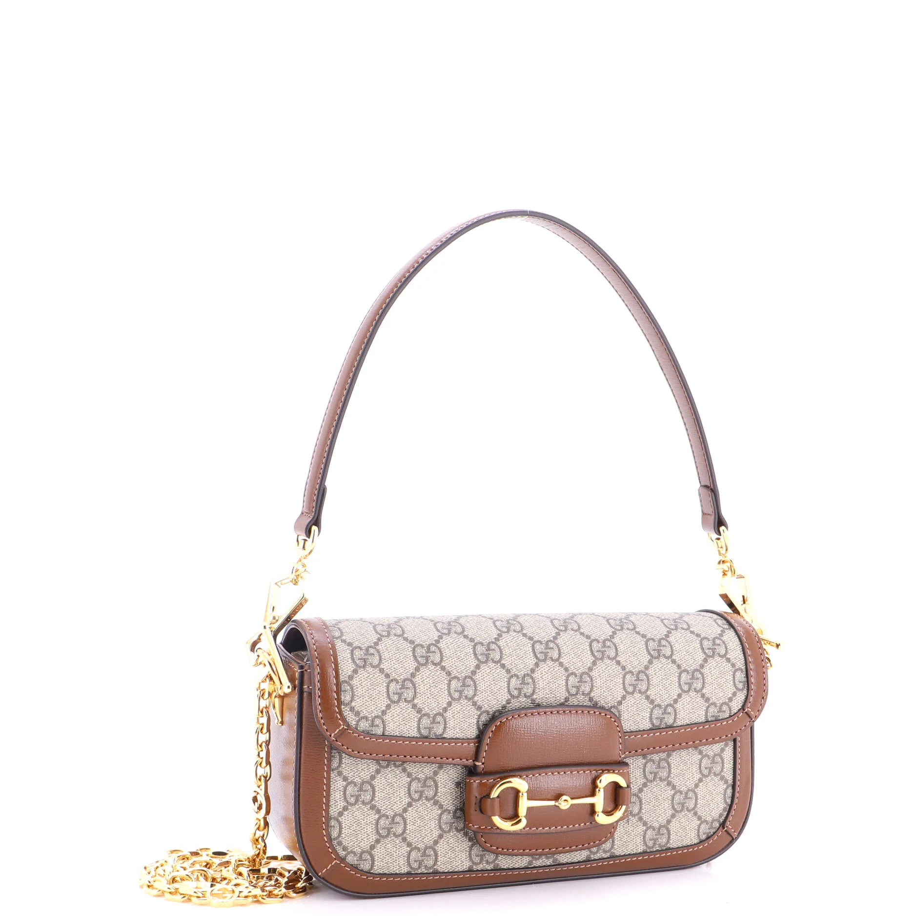 Horsebit 1955 Shoulder Bag GG Coated Canvas with Leather East West - Image 2