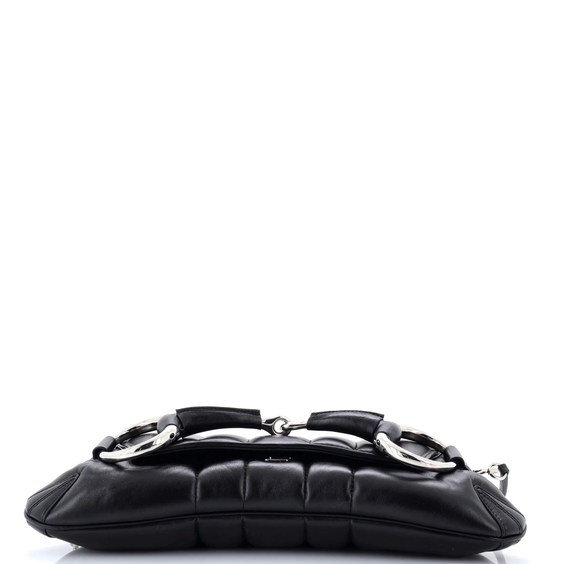 Horsebit Chain Shoulder Bag Vertical Quilted Leather Large - Image 4