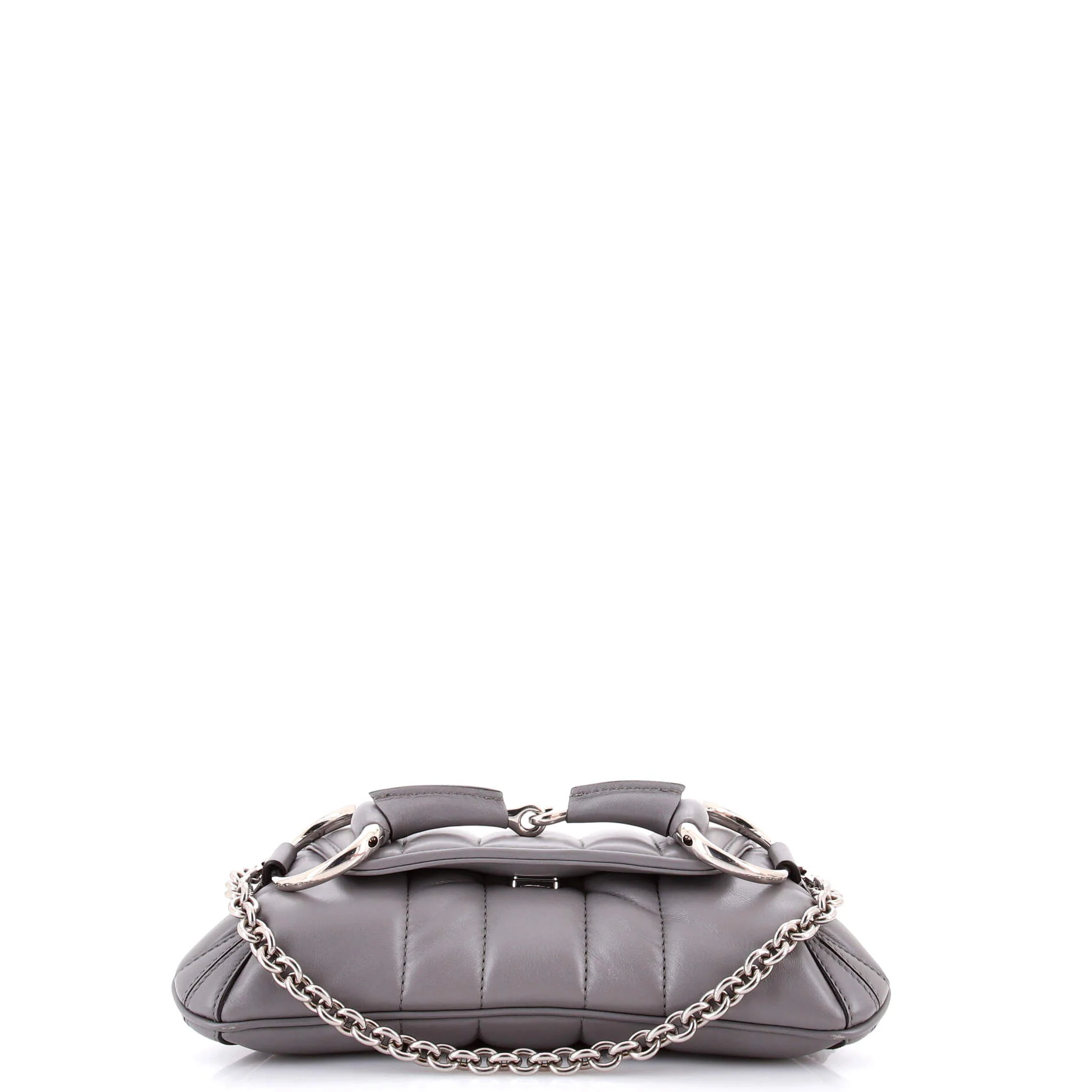 Horsebit Chain Shoulder Bag Vertical Quilted Leather Small - Image 4