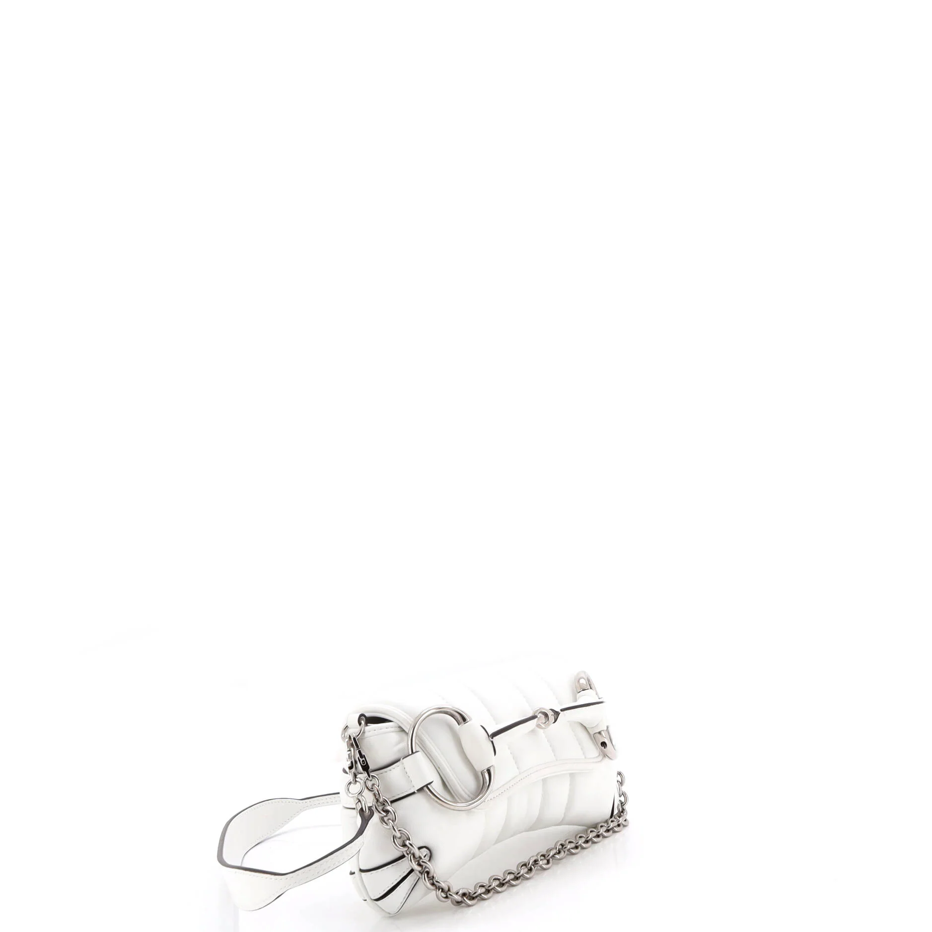 Horsebit Chain Shoulder Bag Vertical Quilted Leather Small - Image 2