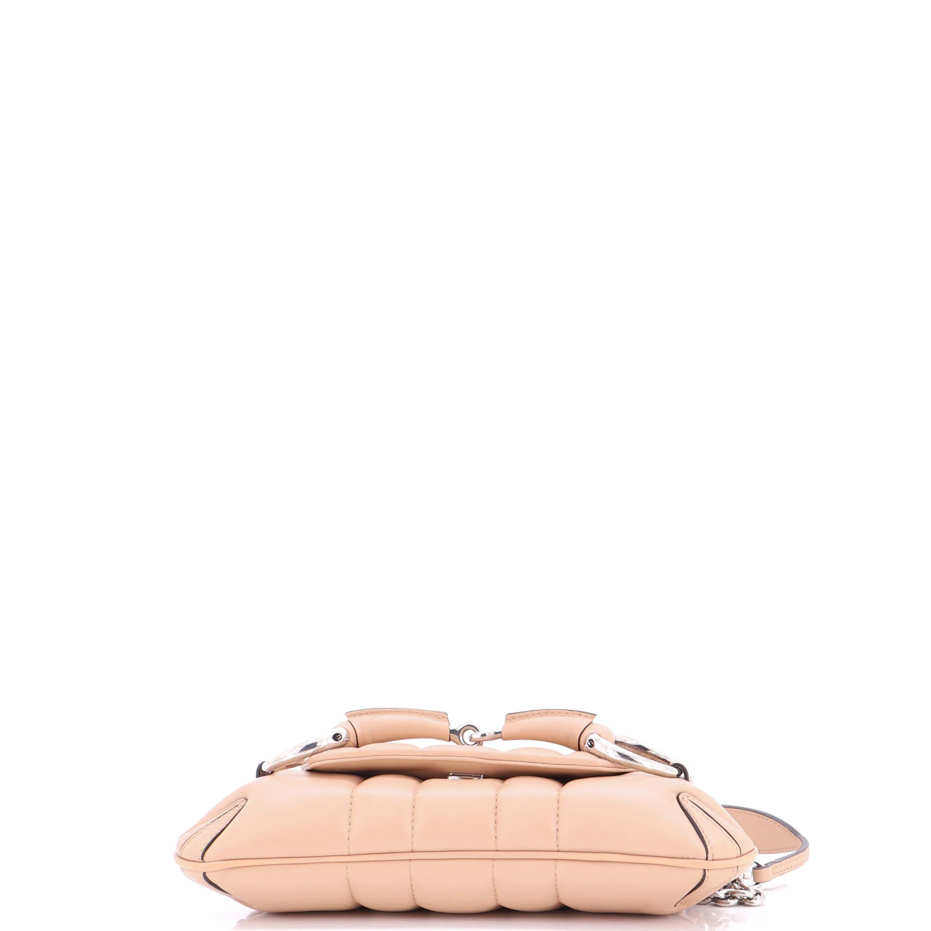Horsebit Chain Shoulder Bag Vertical Quilted Leather Small - Image 4