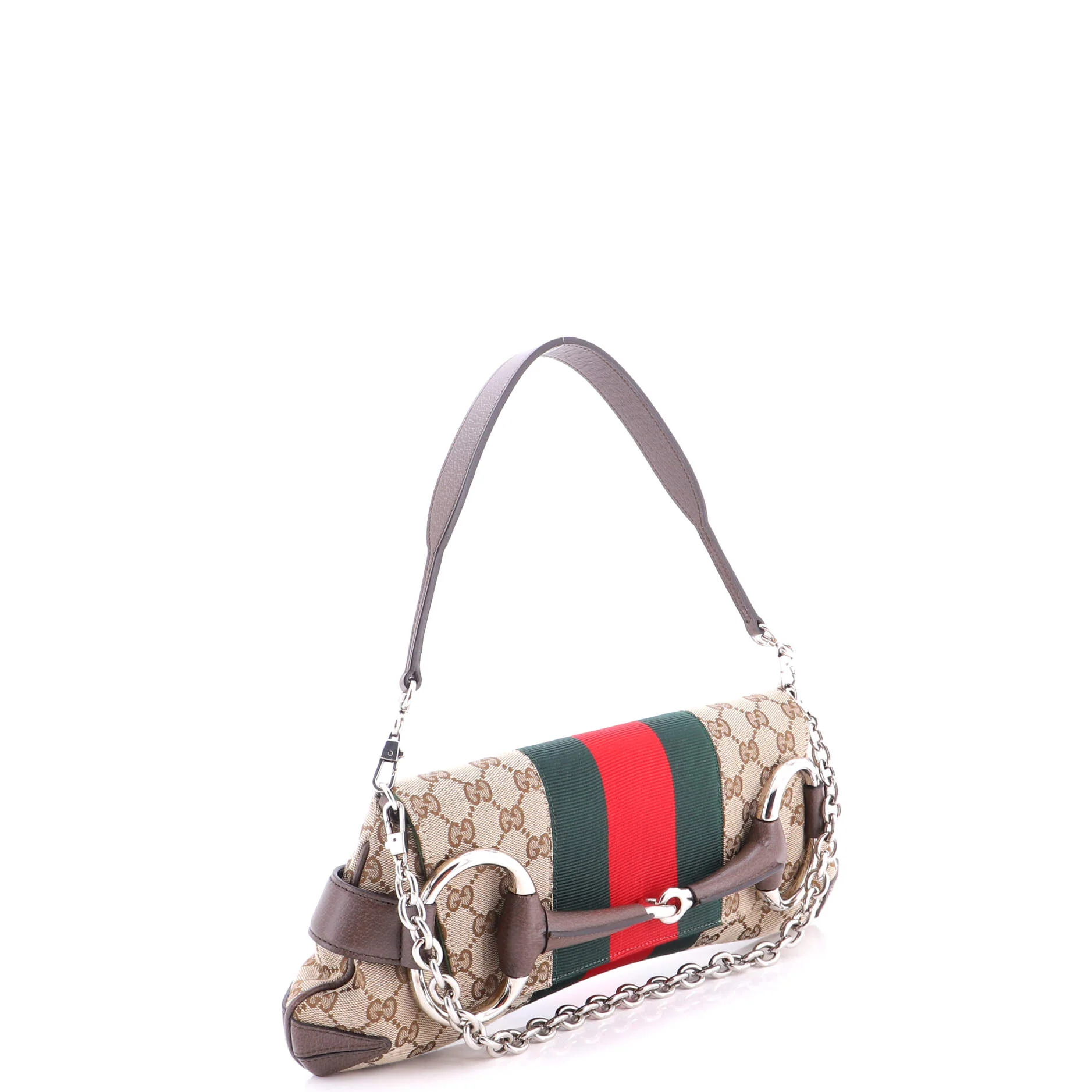 Horsebit NM Web Chain Clutch GG Canvas Medium - Image 2