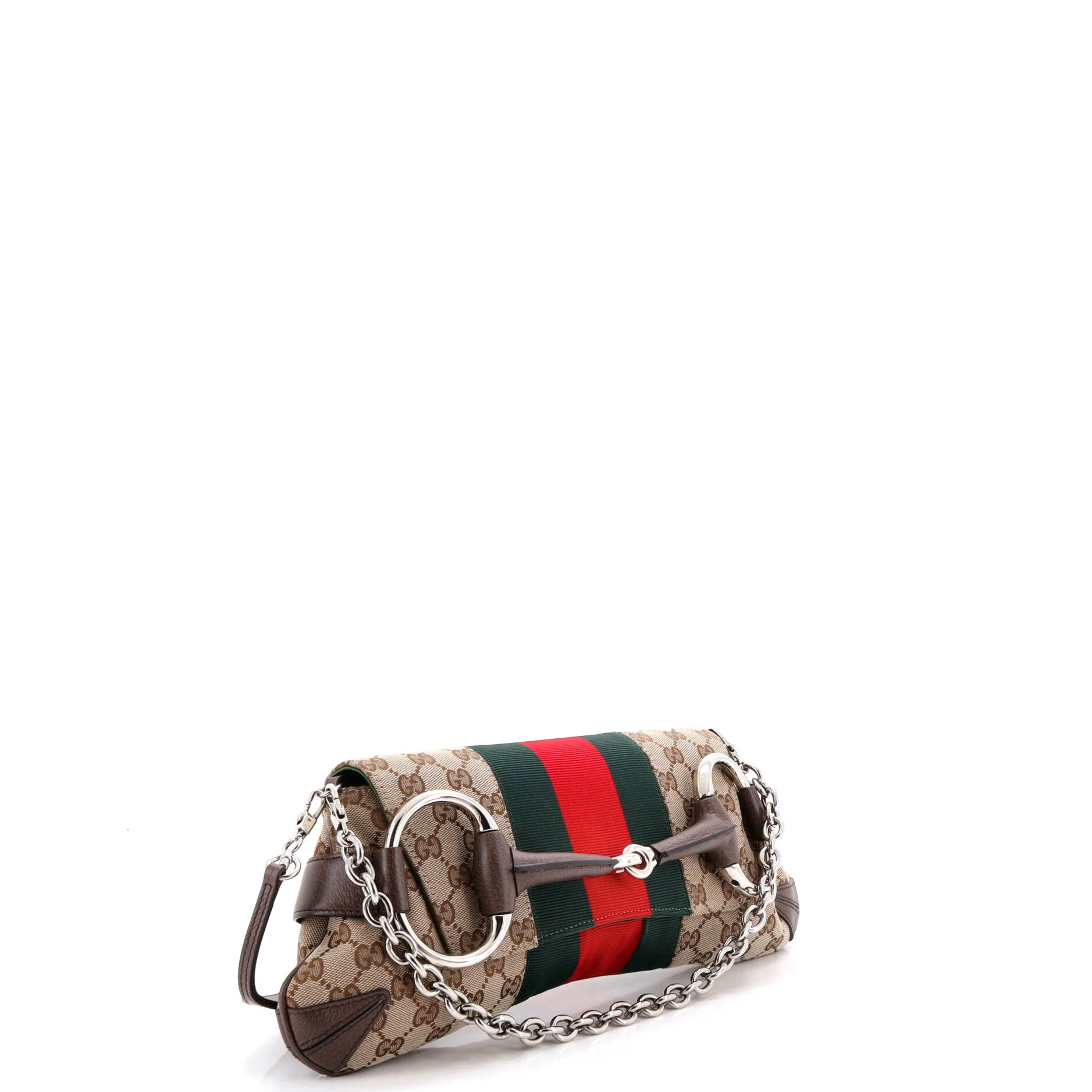 Horsebit NM Web Chain Clutch GG Canvas Medium - Image 2