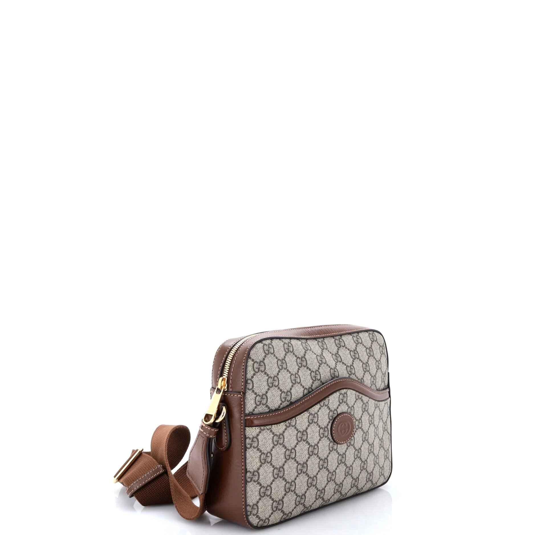 Interlocking G Patch Messenger Camera Bag GG Coated Canvas - Image 2