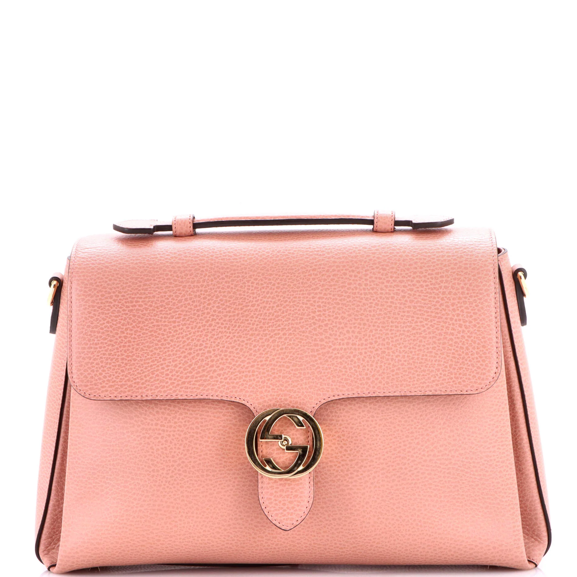Interlocking Top Handle Bag Leather Medium
