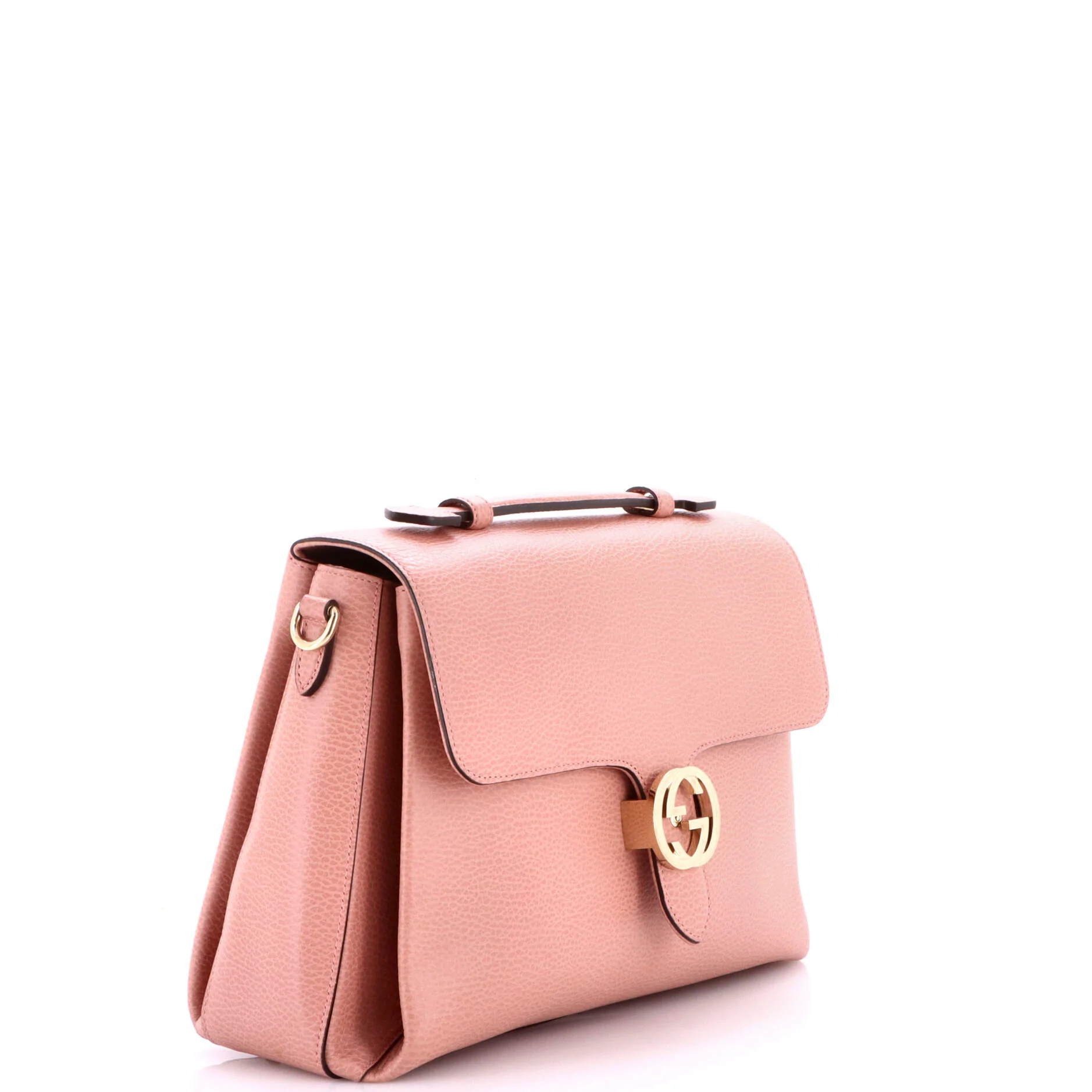 Interlocking Top Handle Bag Leather Medium - Image 2