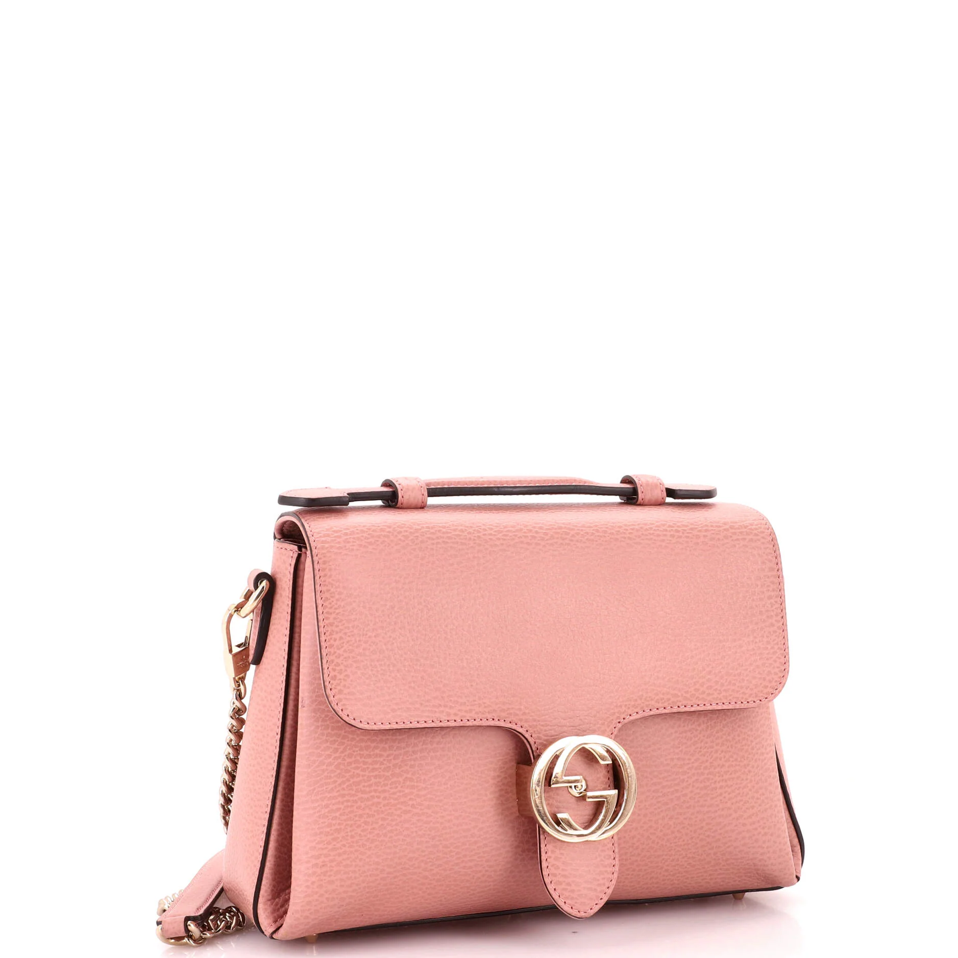 Interlocking Top Handle Bag Leather Medium - Image 2